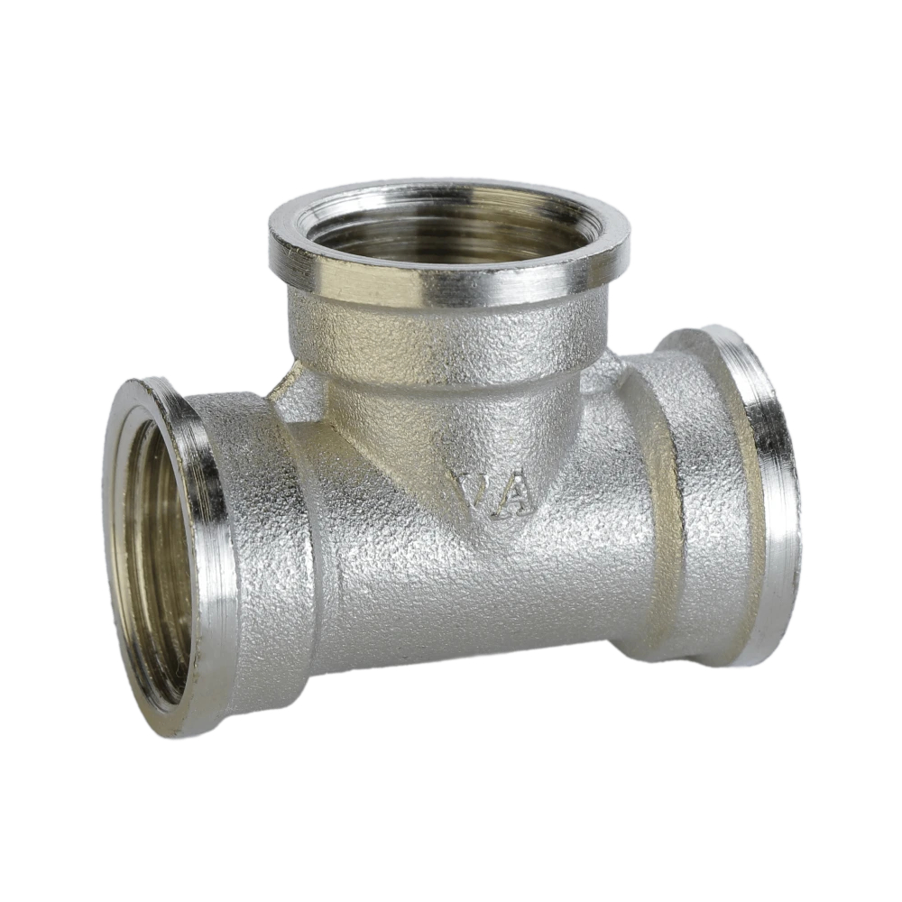 Трійник нікельований 3/4″ВР х 3/4″ВР х 3/4″ВР штампований А0219-1А(нк) VA