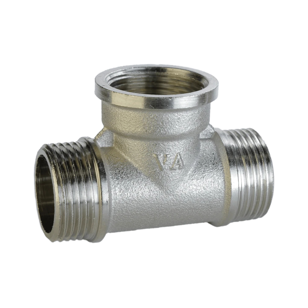 Трійник нікельований 3/4″ЗР х 3/4″ВР х 3/4″ЗР штампований А0253А(нк) VA