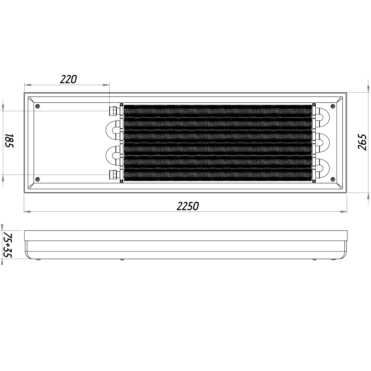 Конвектор ТС70-2250/265-Comfort-6su (без решітки)