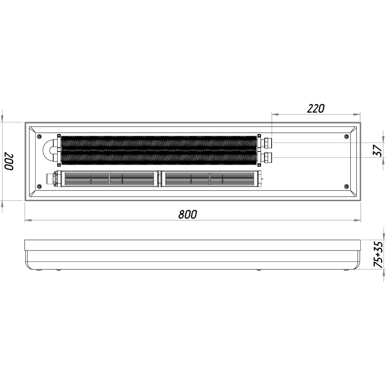 Конвектор  ТС70-800/200-Turbo-2sr (без решітки)