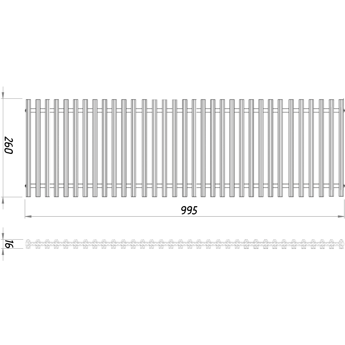 Конвектор ТС80-1000/265-LUX-4wbr (з решіткою)