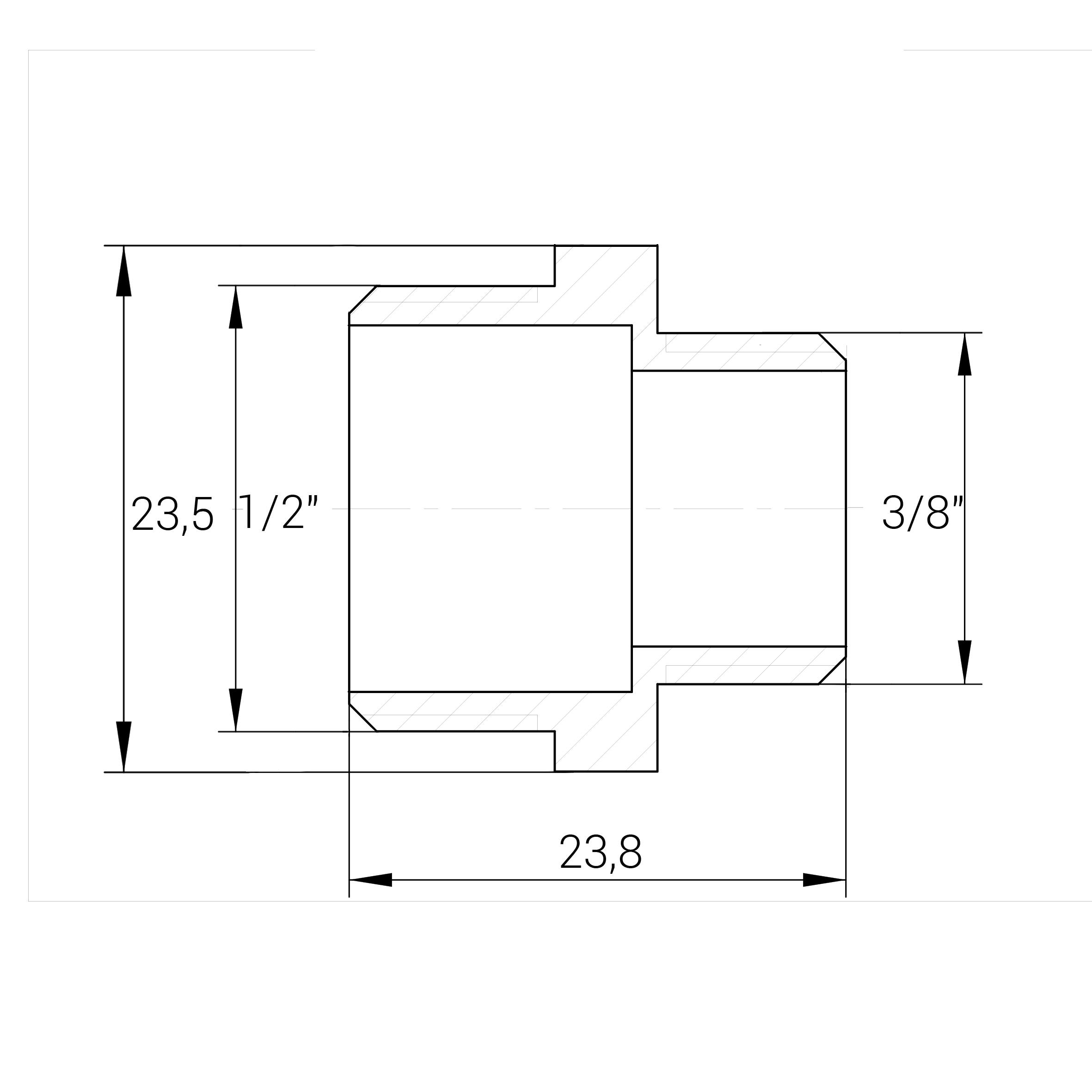 Ніпель редукційний латунний 1/2″ЗР х 3/8″ЗР штампований А0542А VA