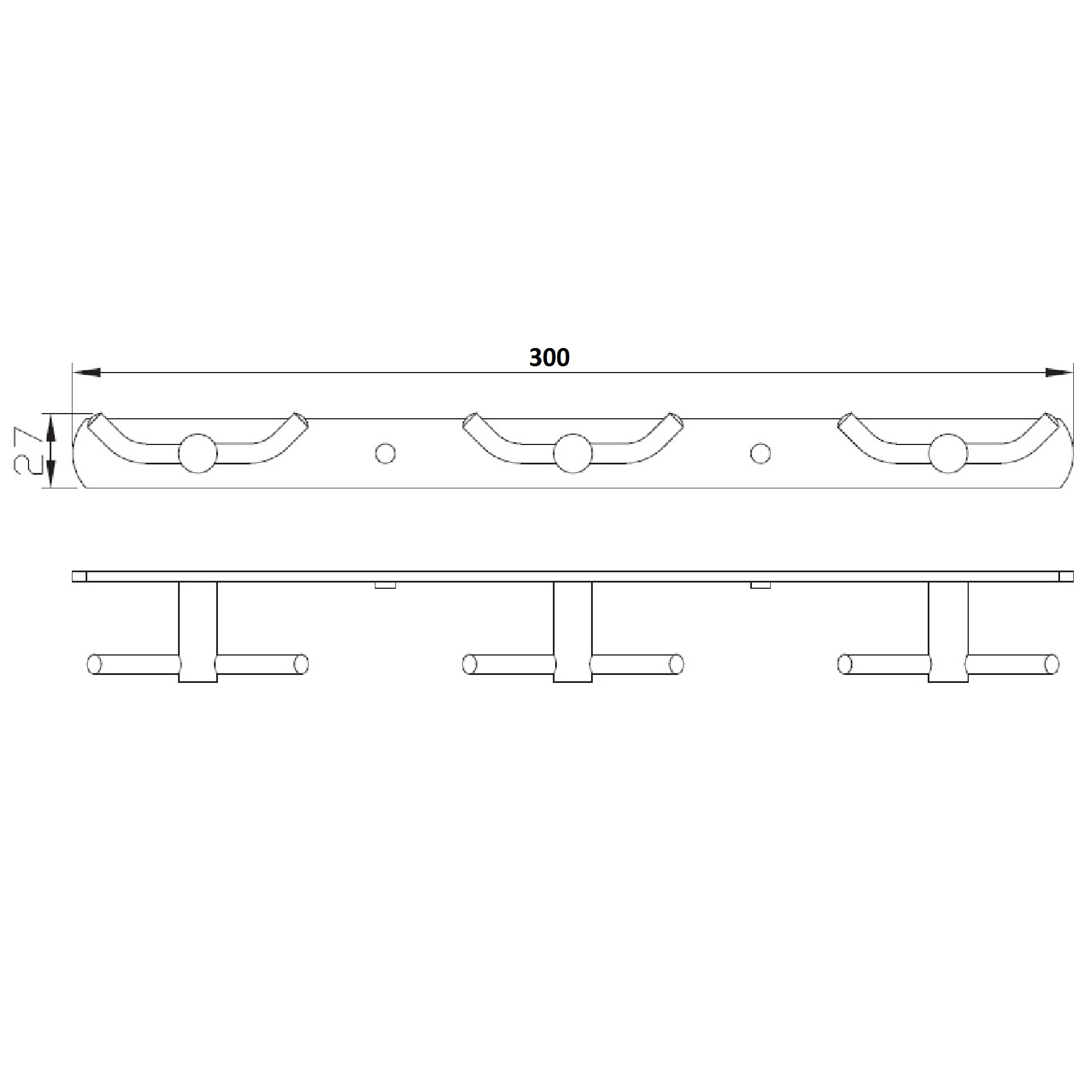 Планка з гачками подвійними 3х2 Perfect Sanitary Appliances RM 1503-3