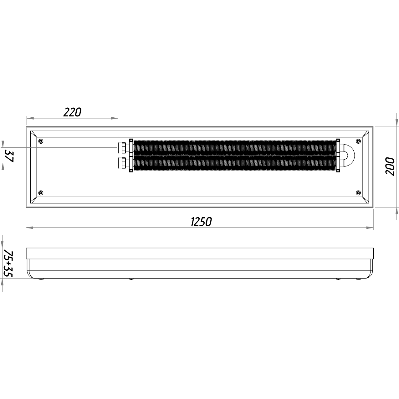 Конвектор ТС70-1250/200-Eco-2sl (без решітки)