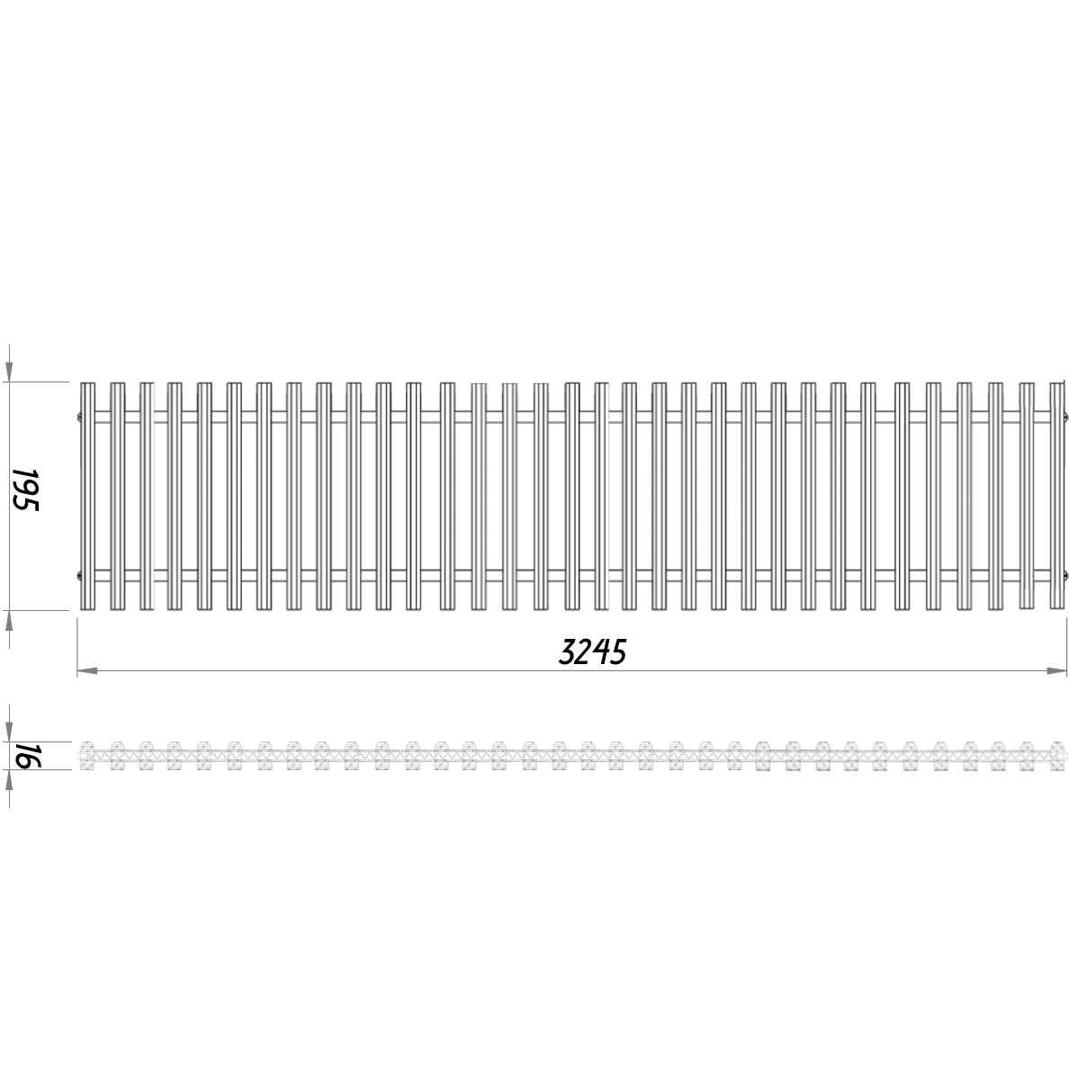 Конвектор ТС80-3250/200-LUX-2wbl (з решіткою)