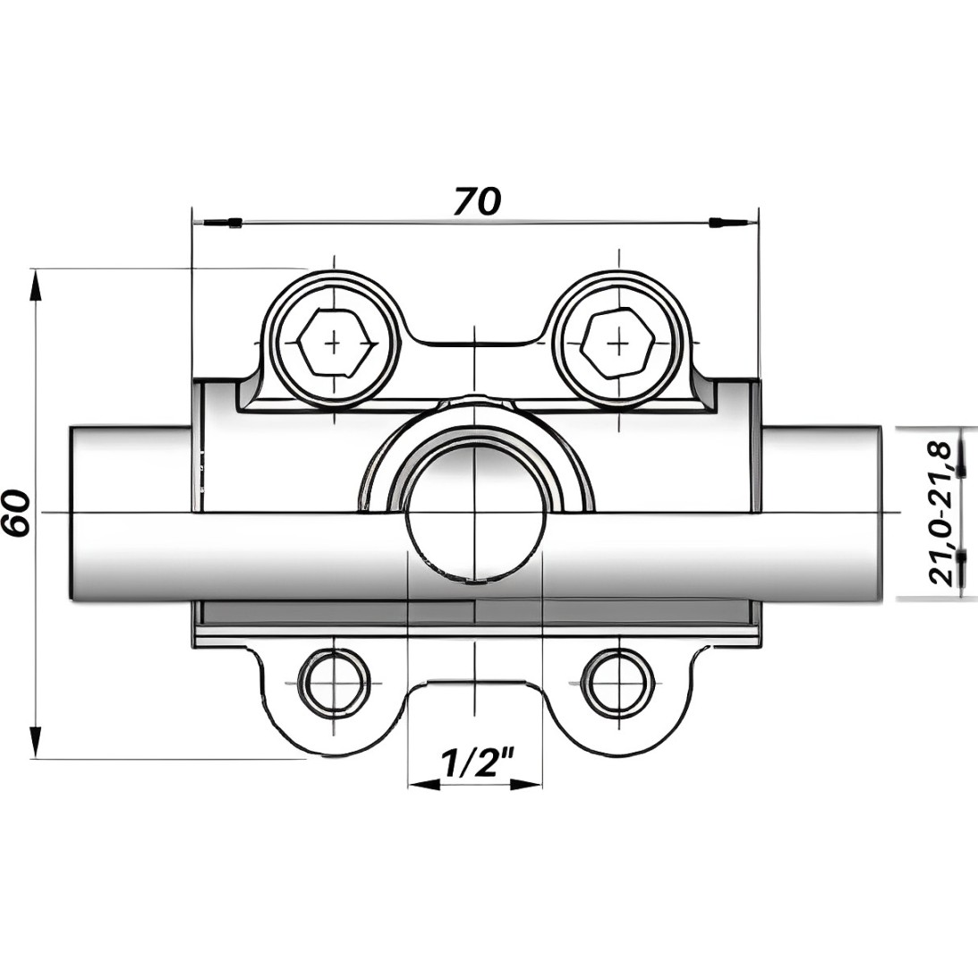 Врізка в трубу з внутрішньою різьбою DN15(21,0-21,8 мм) х 1/2″ OBD AGAflex