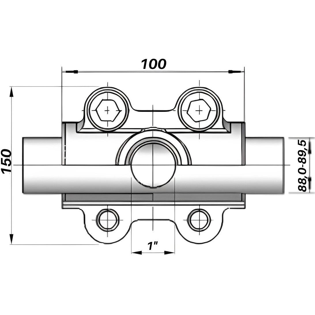 Врізка в трубу з внутрішньою різьбою DN80(88,0-89,5 мм) х 1″ OBD AGAflex
