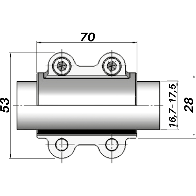 Ремонтний хомут DN10(16,7–17,5 мм) OBA AGAflex