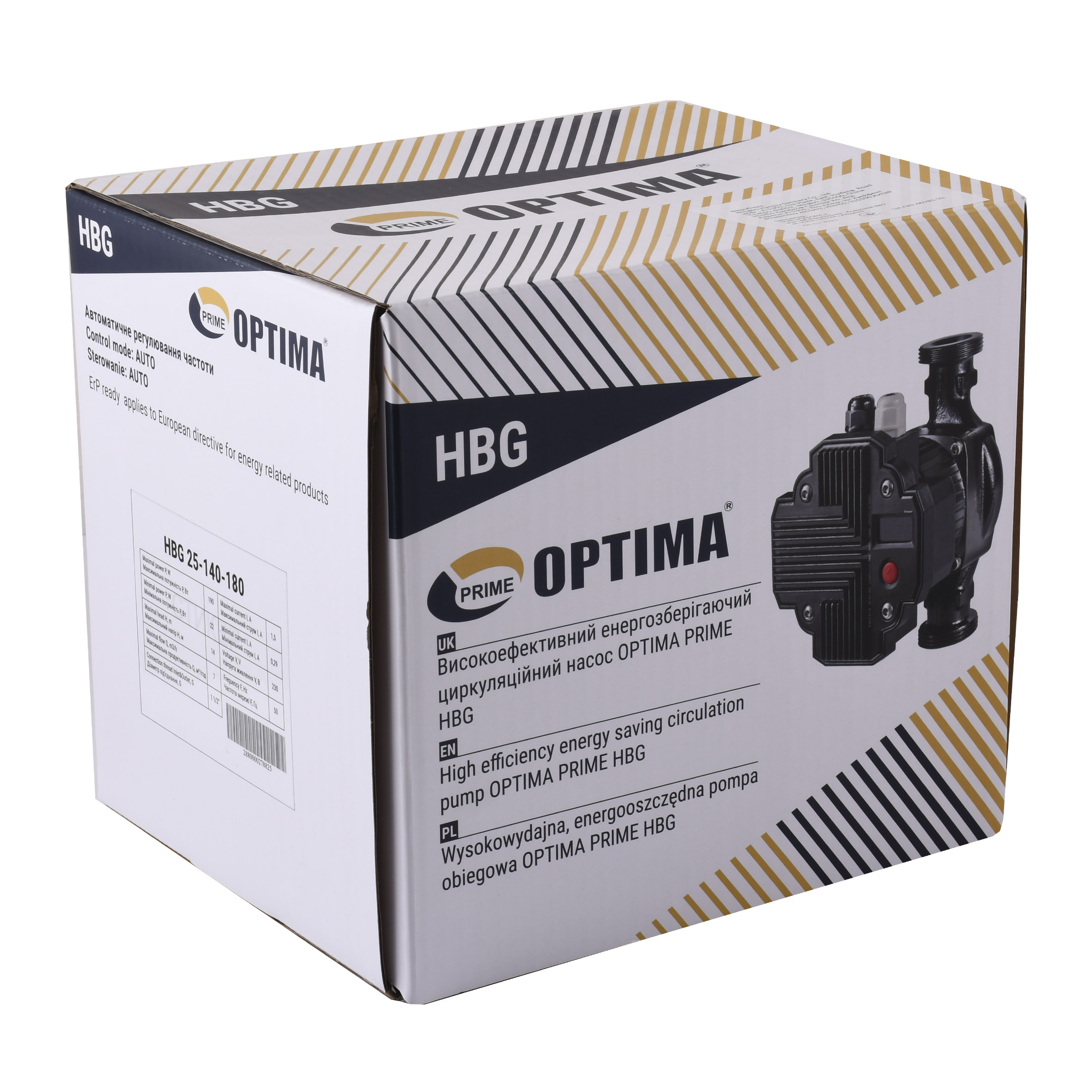 Насос циркуляційний енергоощадний  Optima PRIME HBG 25-140AUTO 180мм