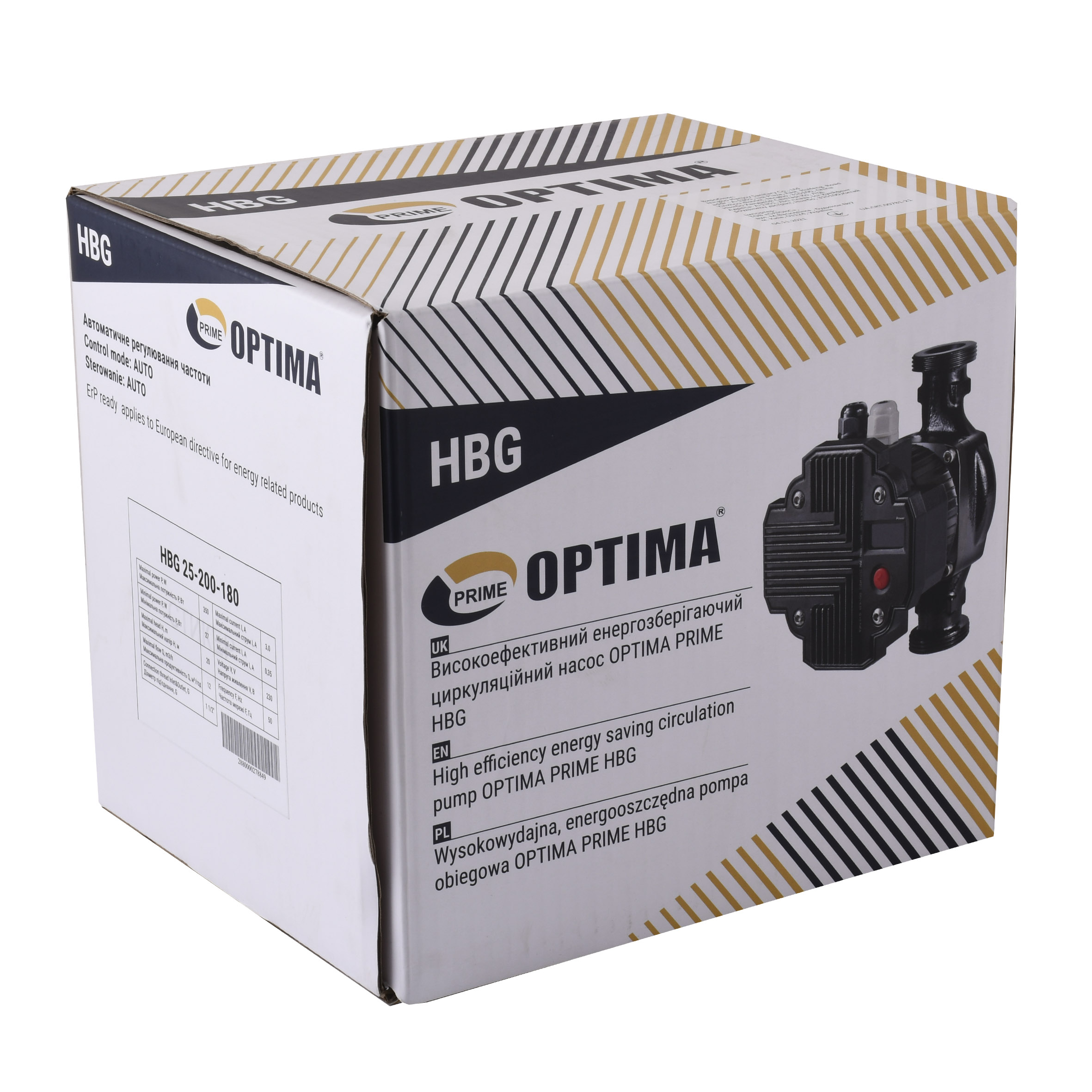 Насос циркуляційний енергоощадний  Optima PRIME HBG 25-160AUTO 180мм