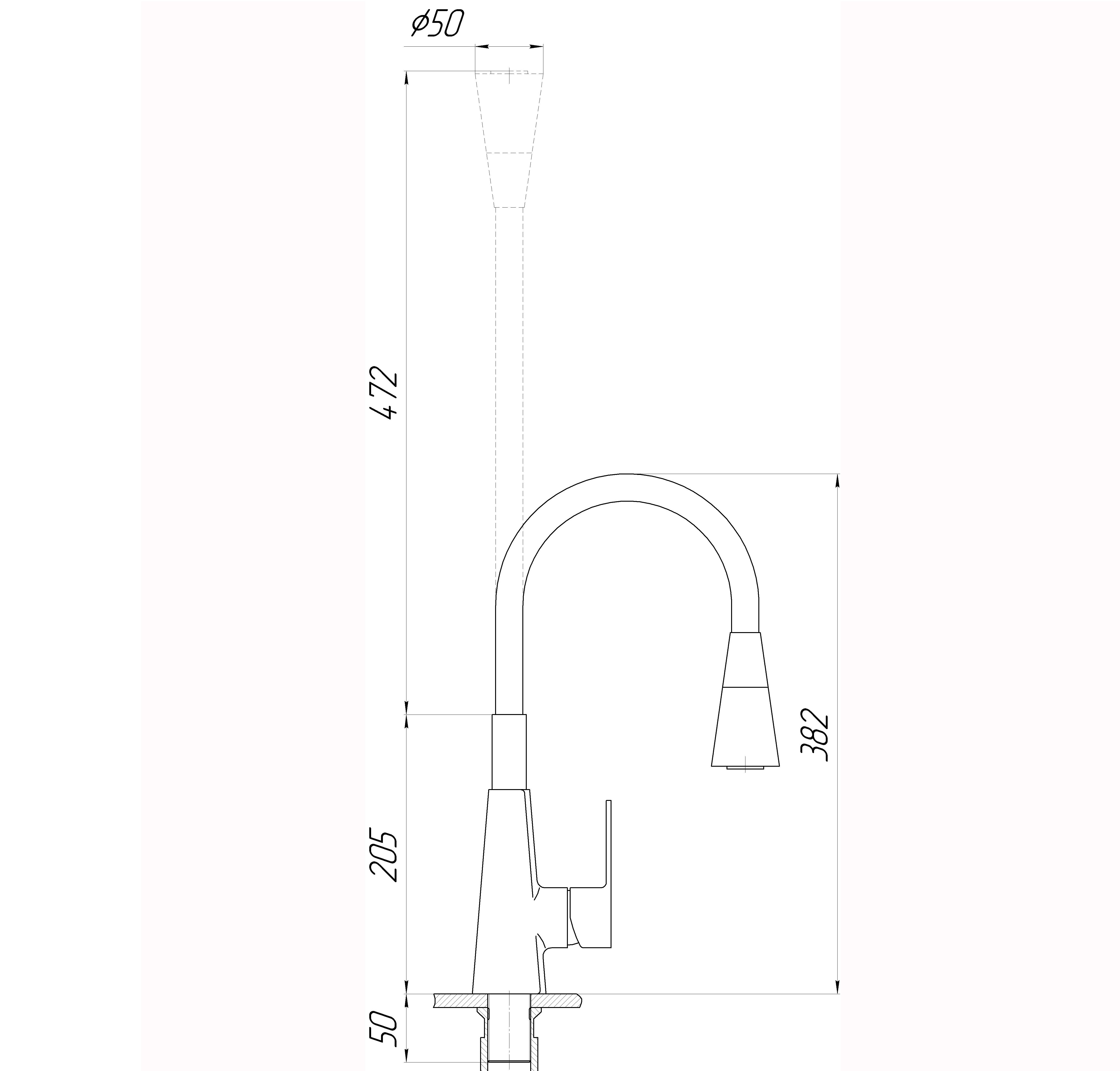 Змішувач для кухні DOMINO Dionis DDD-203SM-BR-B01