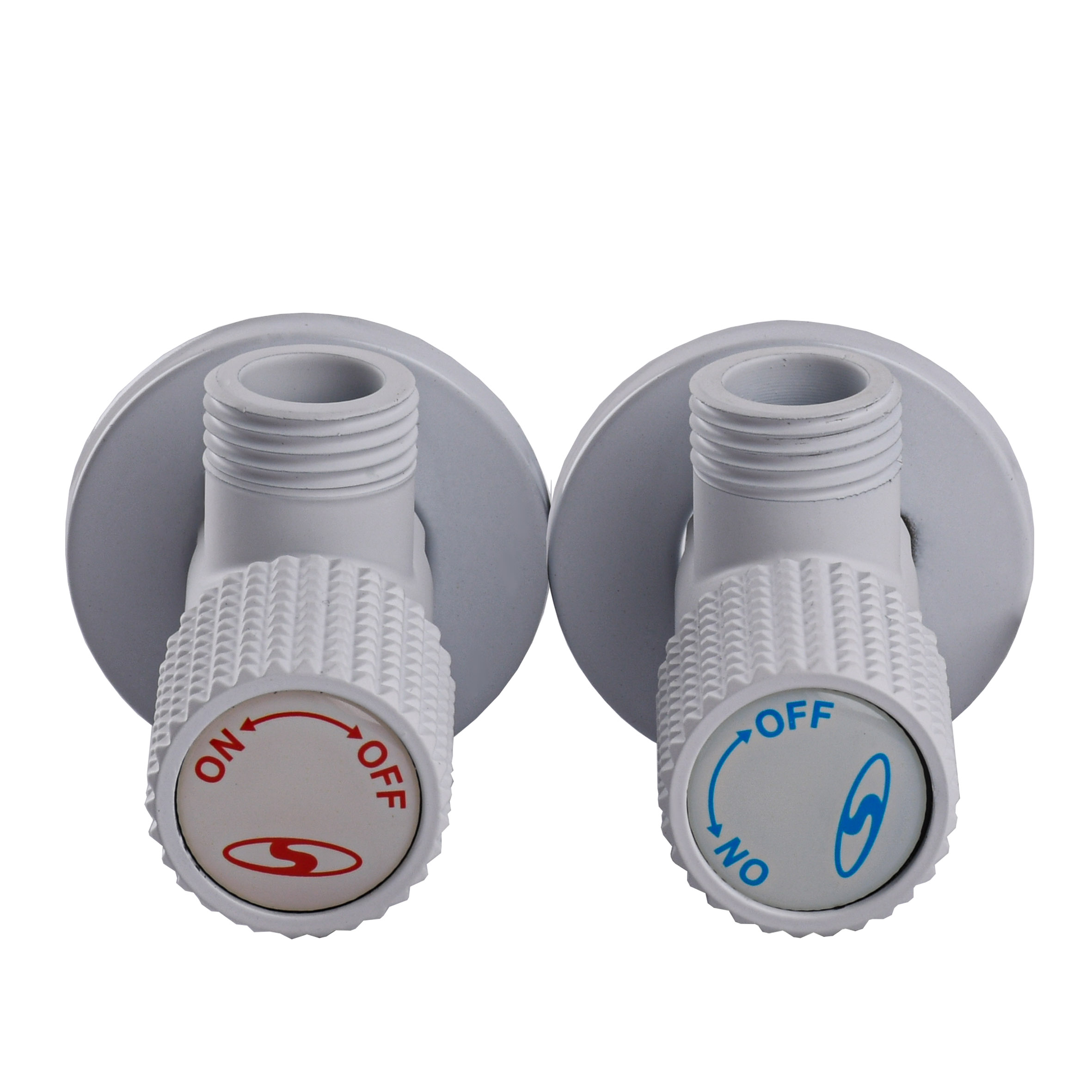 !!Набір кранів кутових кераміка SOLOMON EXCLUSIVE 1/2″X1/2″ 9889 WW  (White/White) (комплект2шт.)