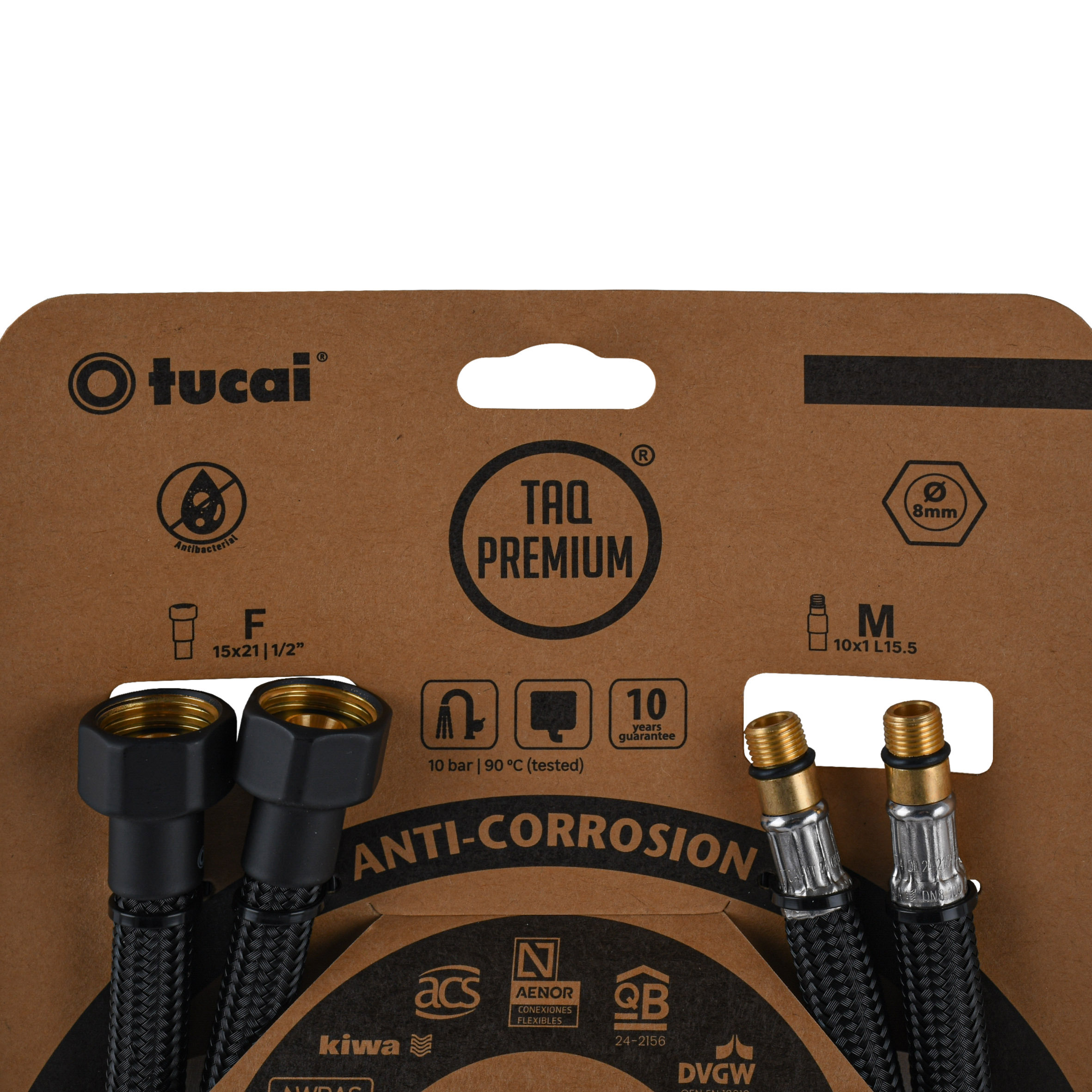 Шланг для змішувача TUCAI TAQ PREMIUM GRIF М10х1/2″ 0,4м. АНТИКОР. AСB ПАРА (Чорний Мат) 209964