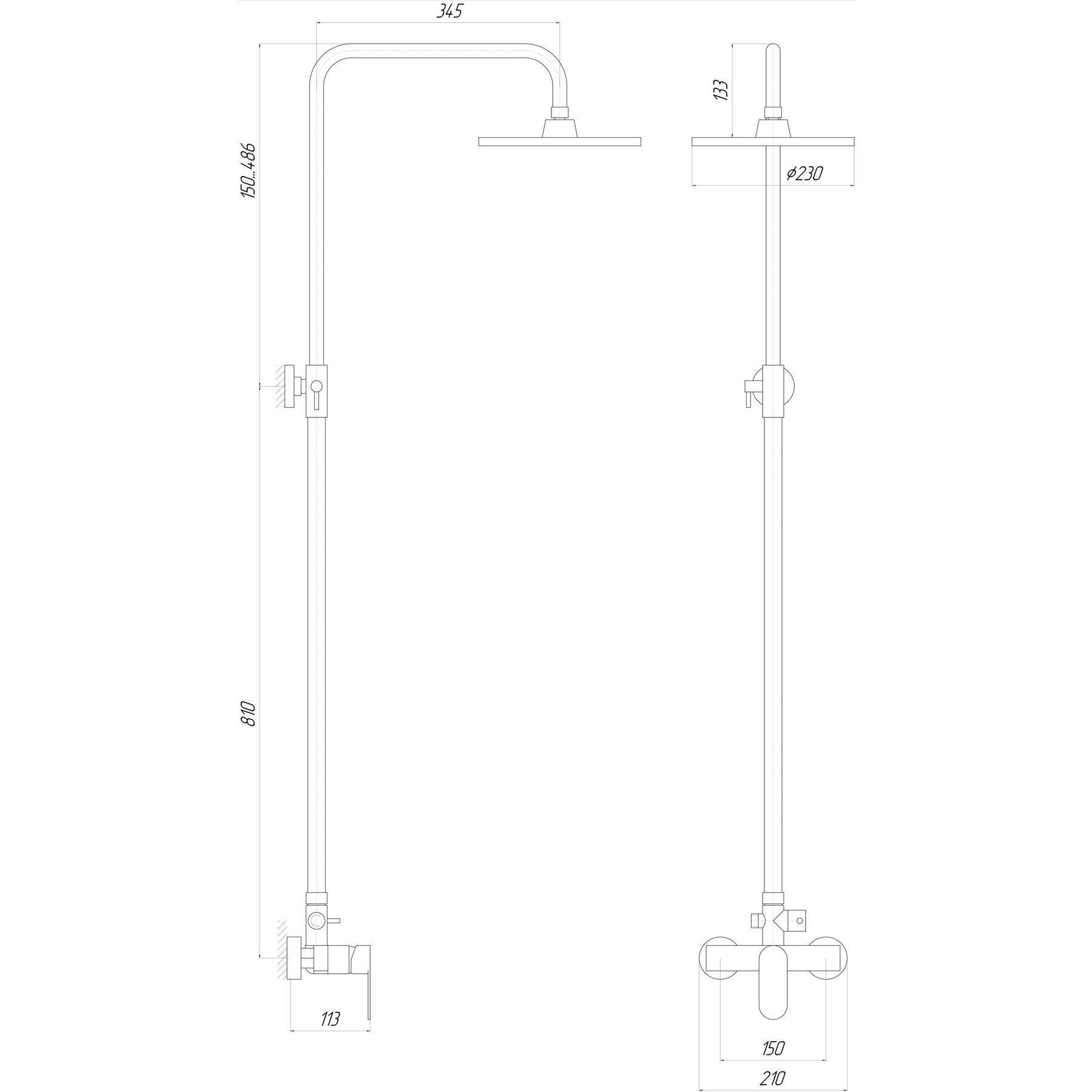 Душова система TOPAZ CAPRI TCA 15702-H43