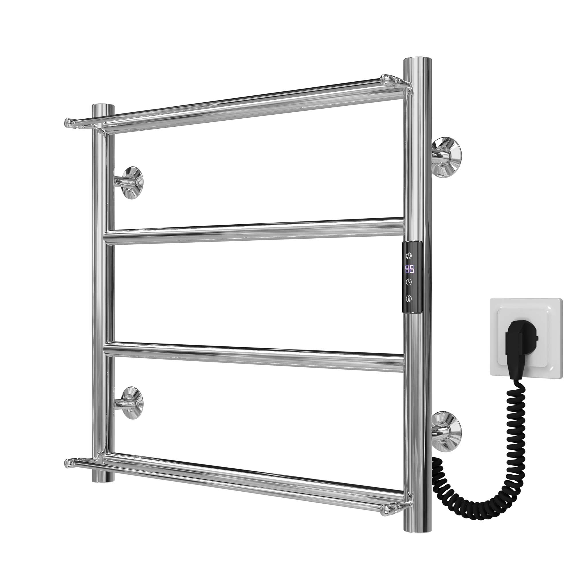 Рушникосушарка електрична Ladder П4 400х500 Deffi нержавіюча сталь (Хром, JD03, Праве підключення)