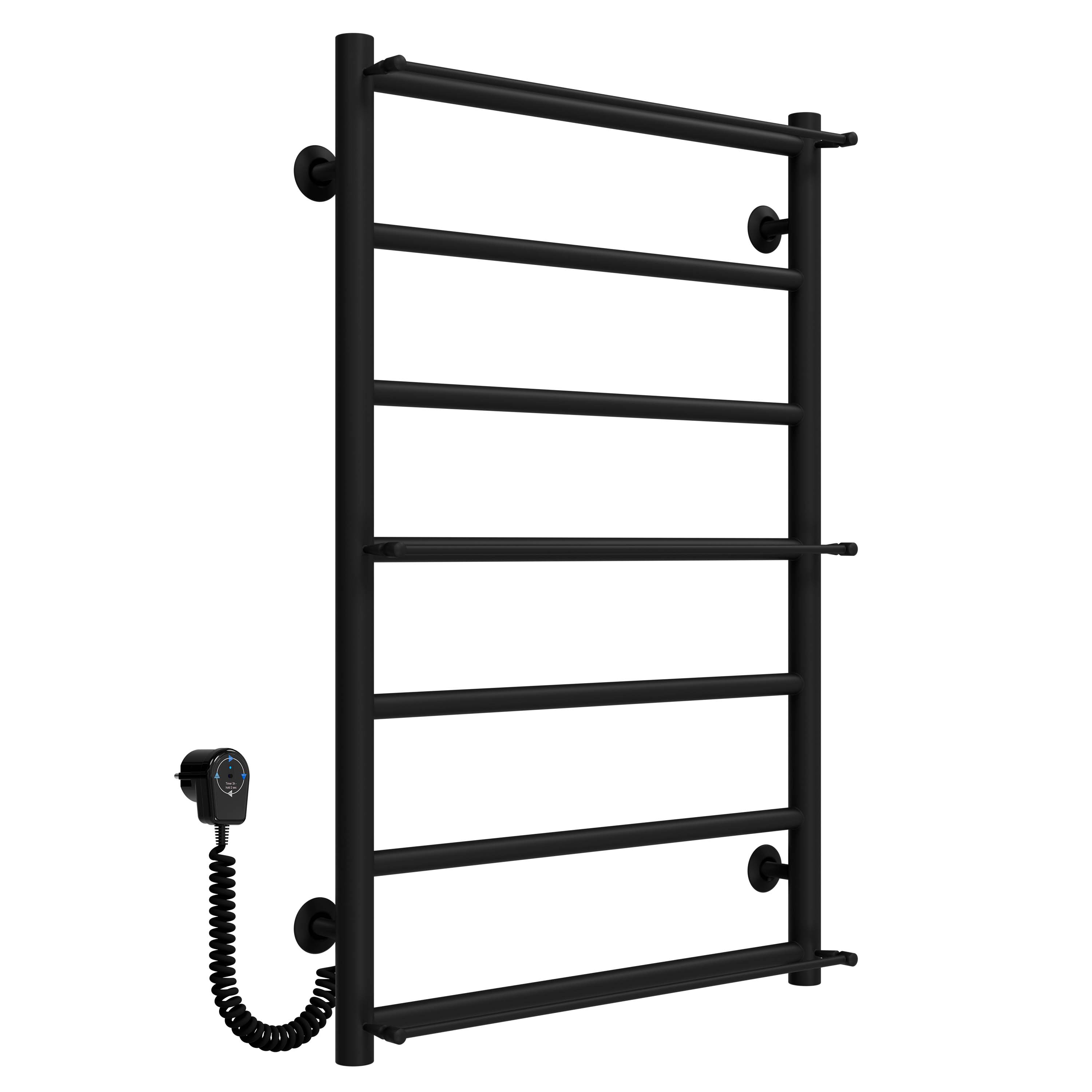 Рушникосушарка електрична Ladder П7 500х800 Deffi нержавіюча сталь (Чорний, EF16, Ліве підключення)