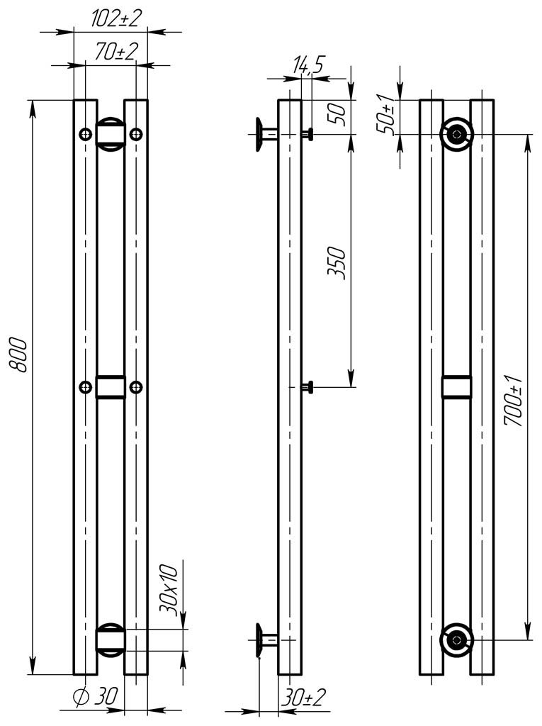 Рушникосушарка електрична Maxi П3 70х800 Deffi фарбована сталь (Білий, WD03)