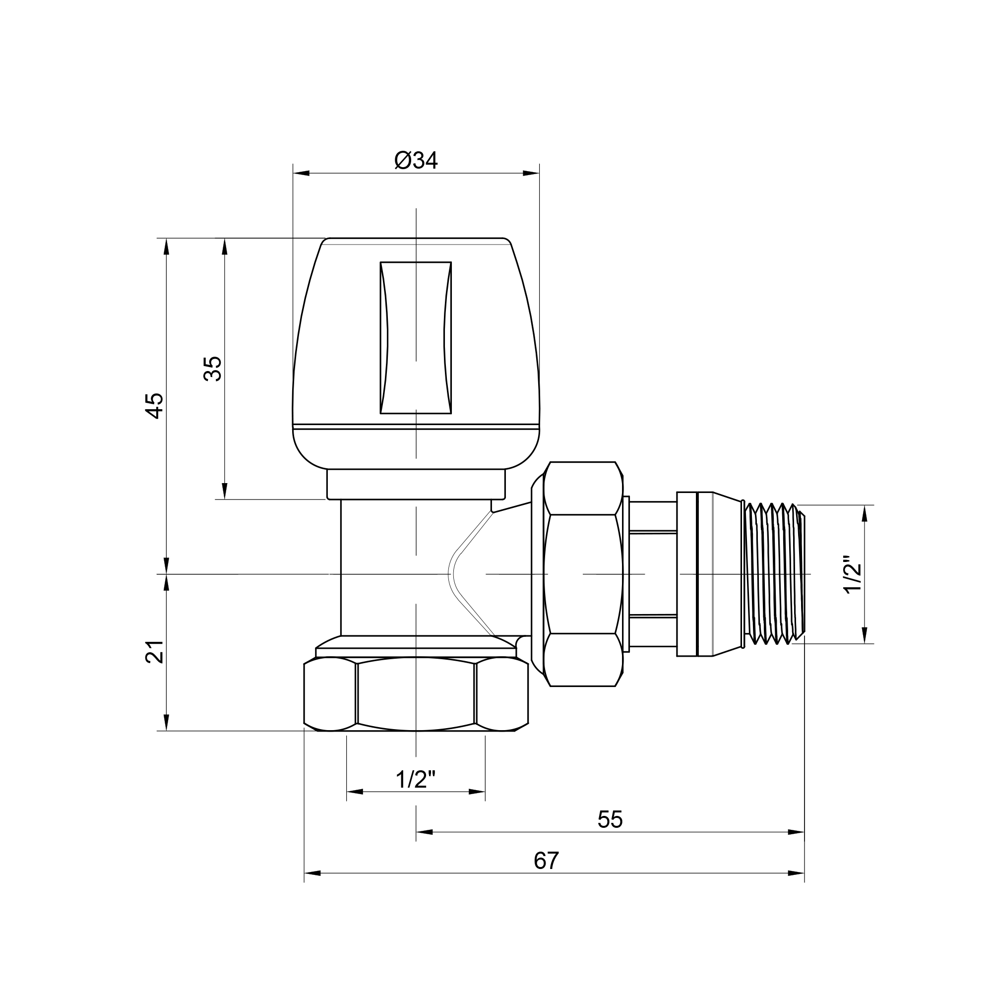 Кран радіаторний Icma 1/2