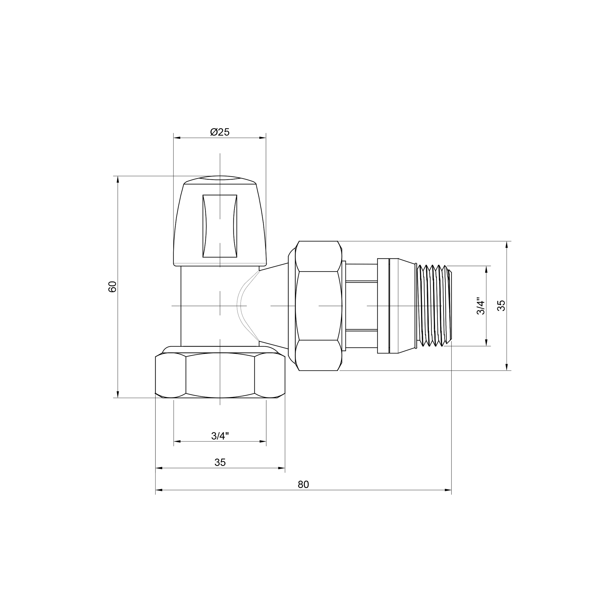 Кран радіаторний Icma 3/4