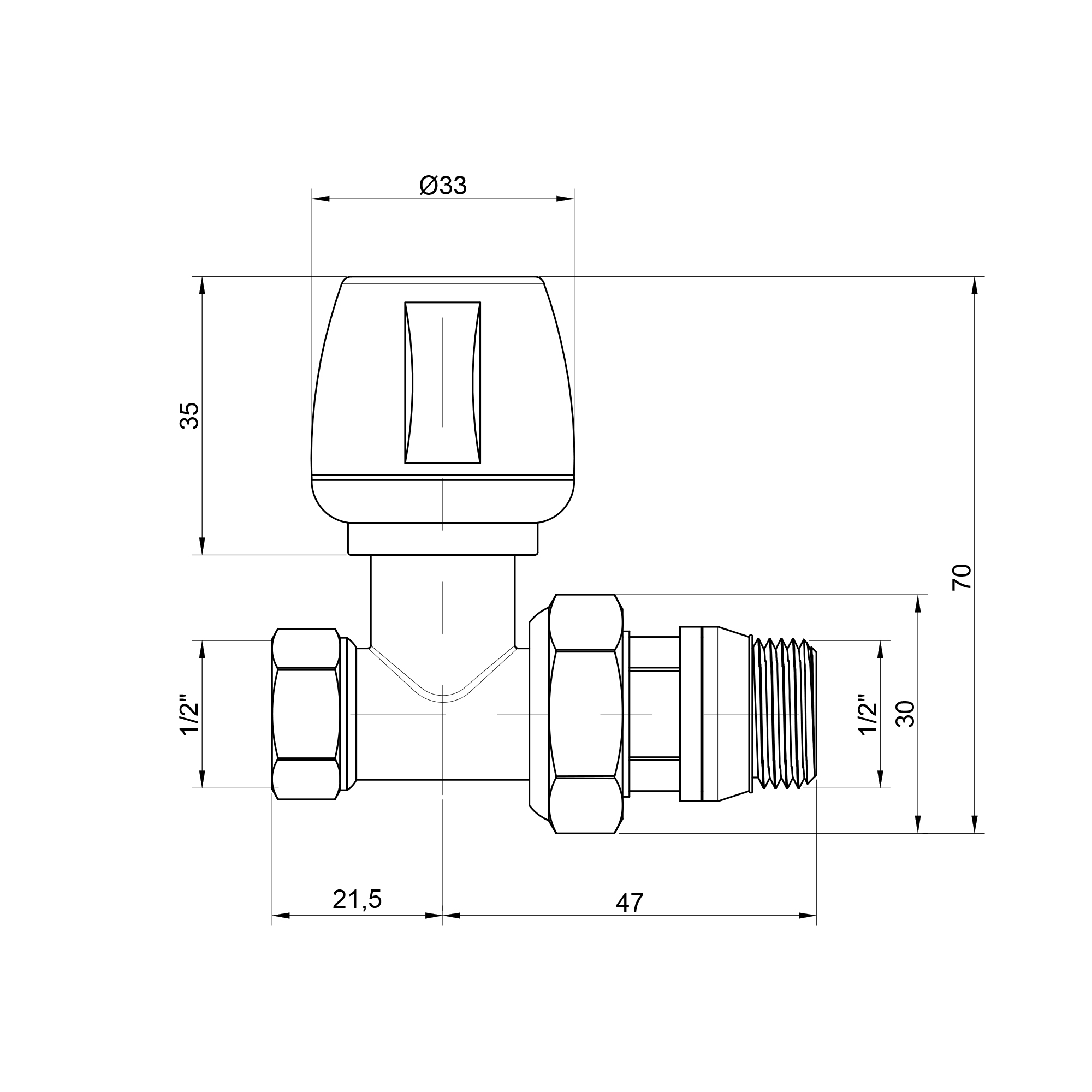Кран радіаторний Icma 1/2