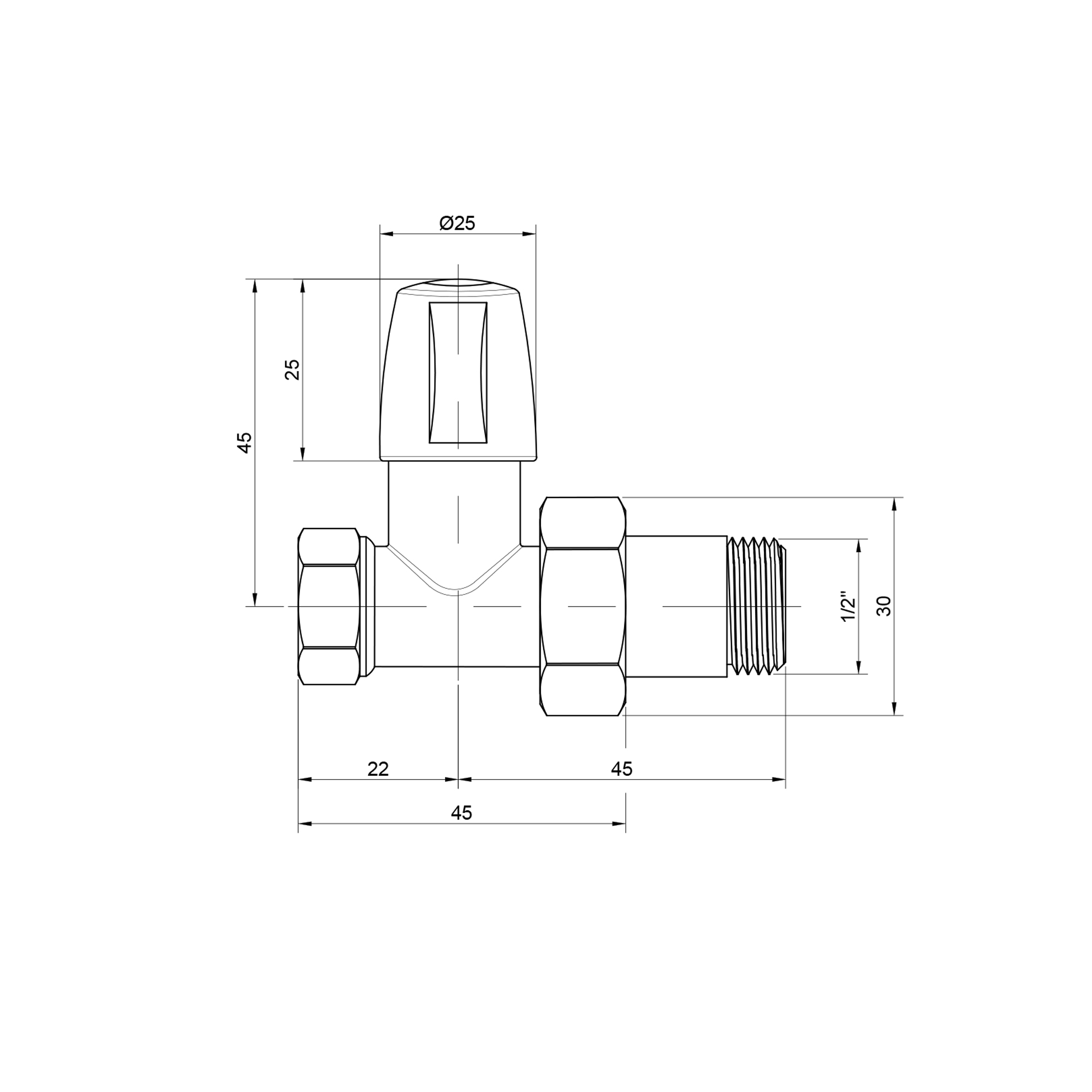 Кран радіаторний Icma 1/2