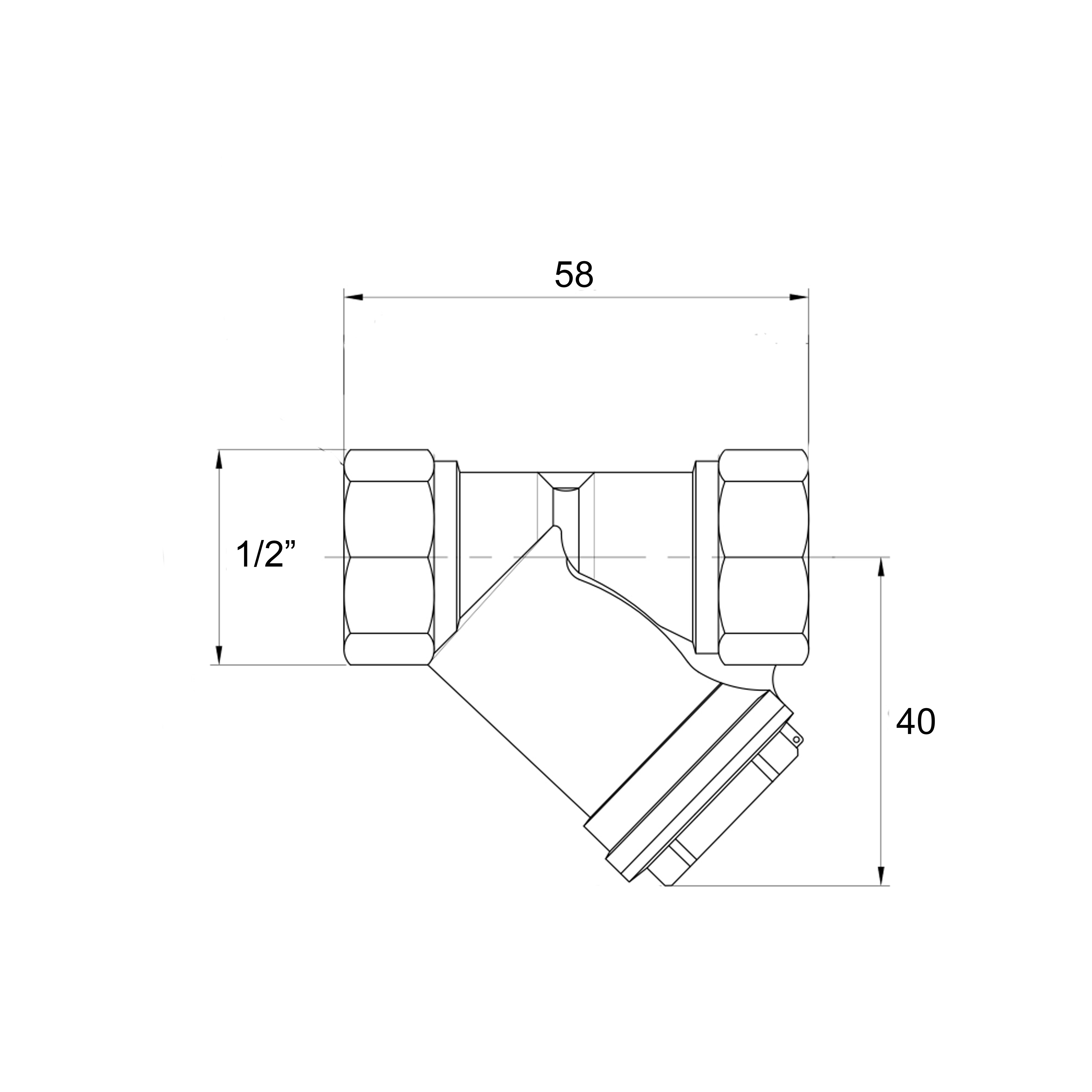 Фільтр косий Icma №50 грубої очистки 1/2