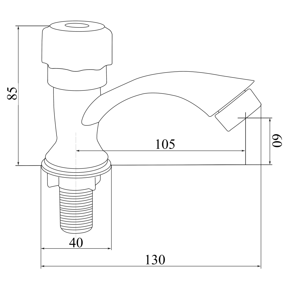 Кран на одну воду для раковини Brinex BW 0221
