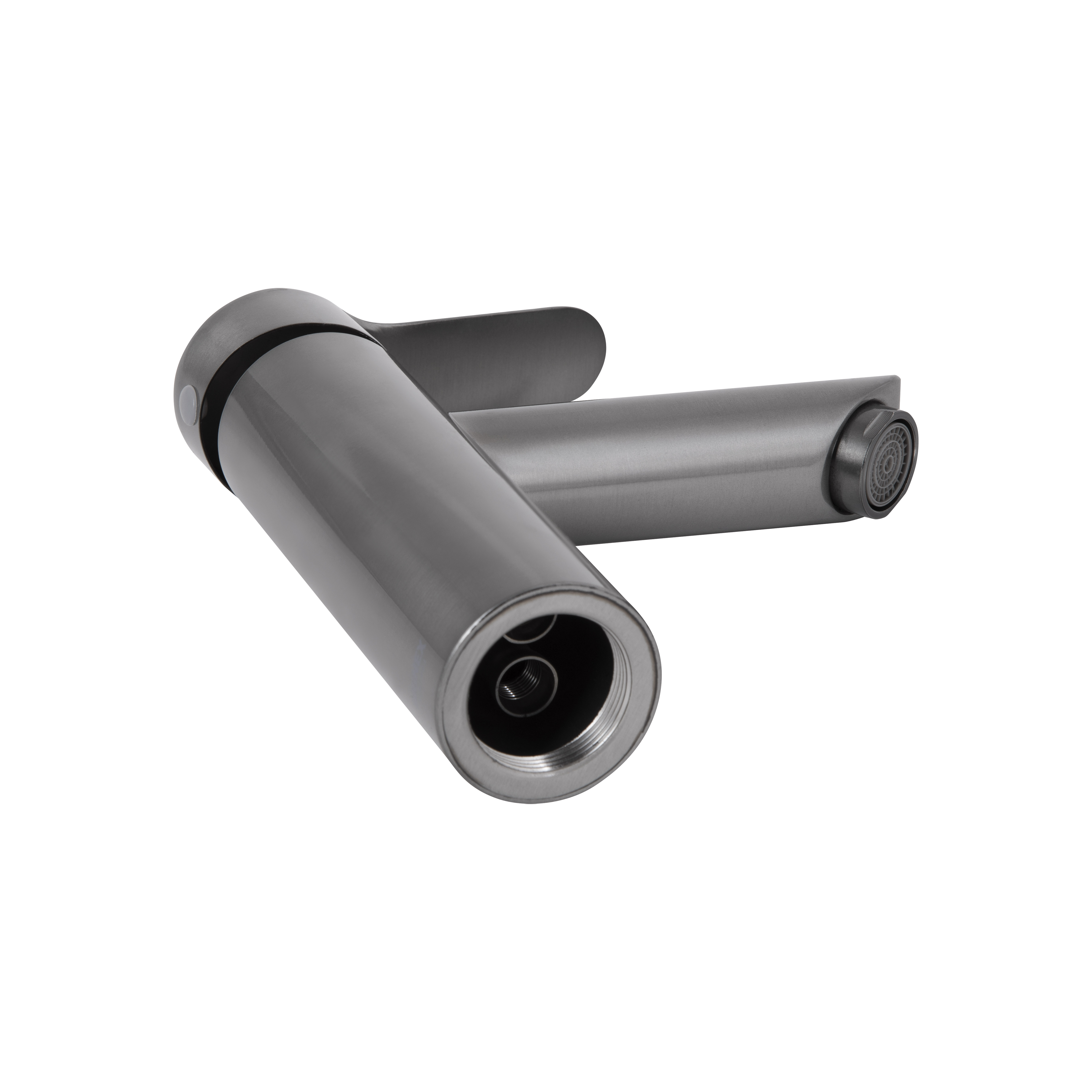 Змішувач для раковини Brinex Pure 001F низький  Graphite BRIPUR001FGRP