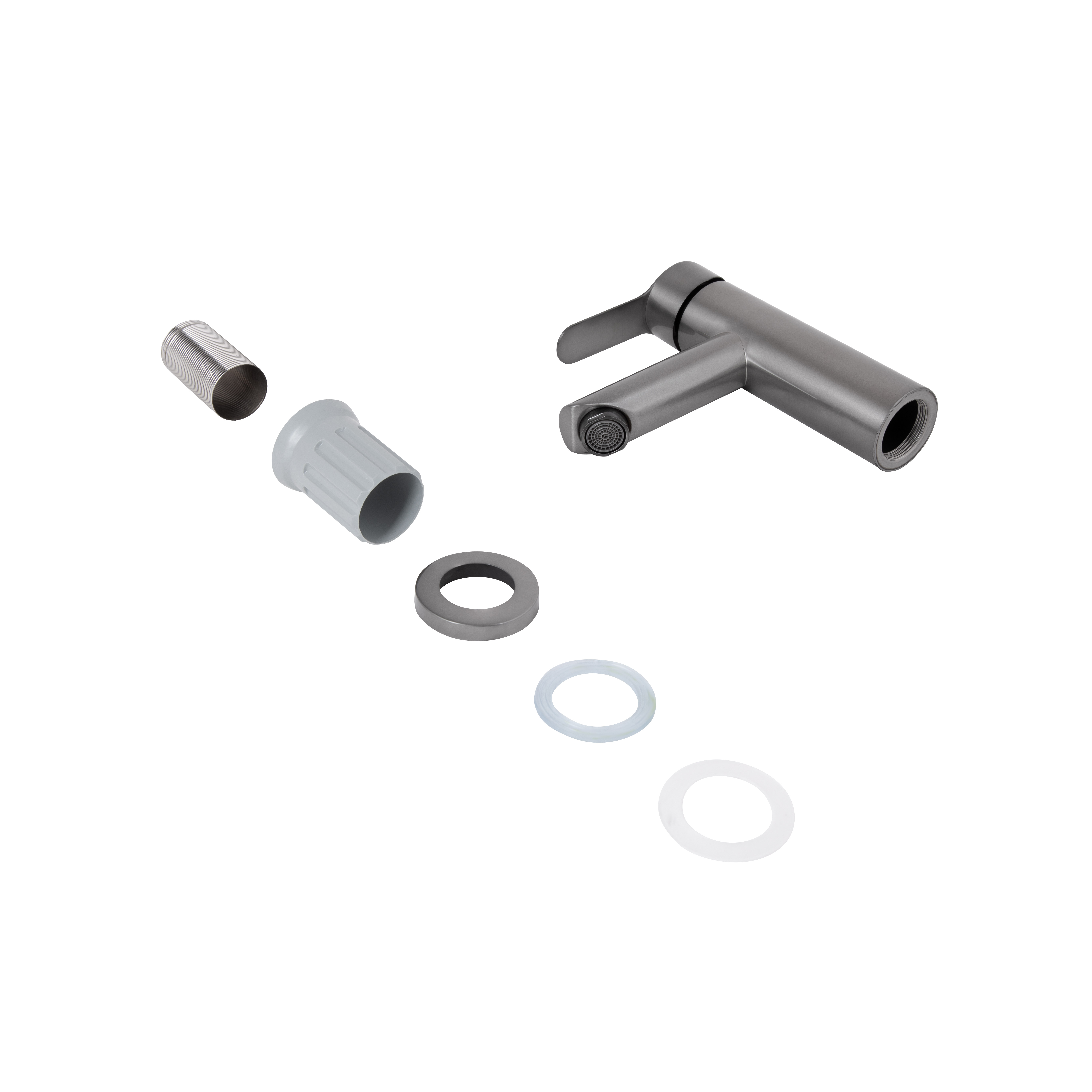 Змішувач для раковини Brinex Pure 001F низький  Graphite BRIPUR001FGRP