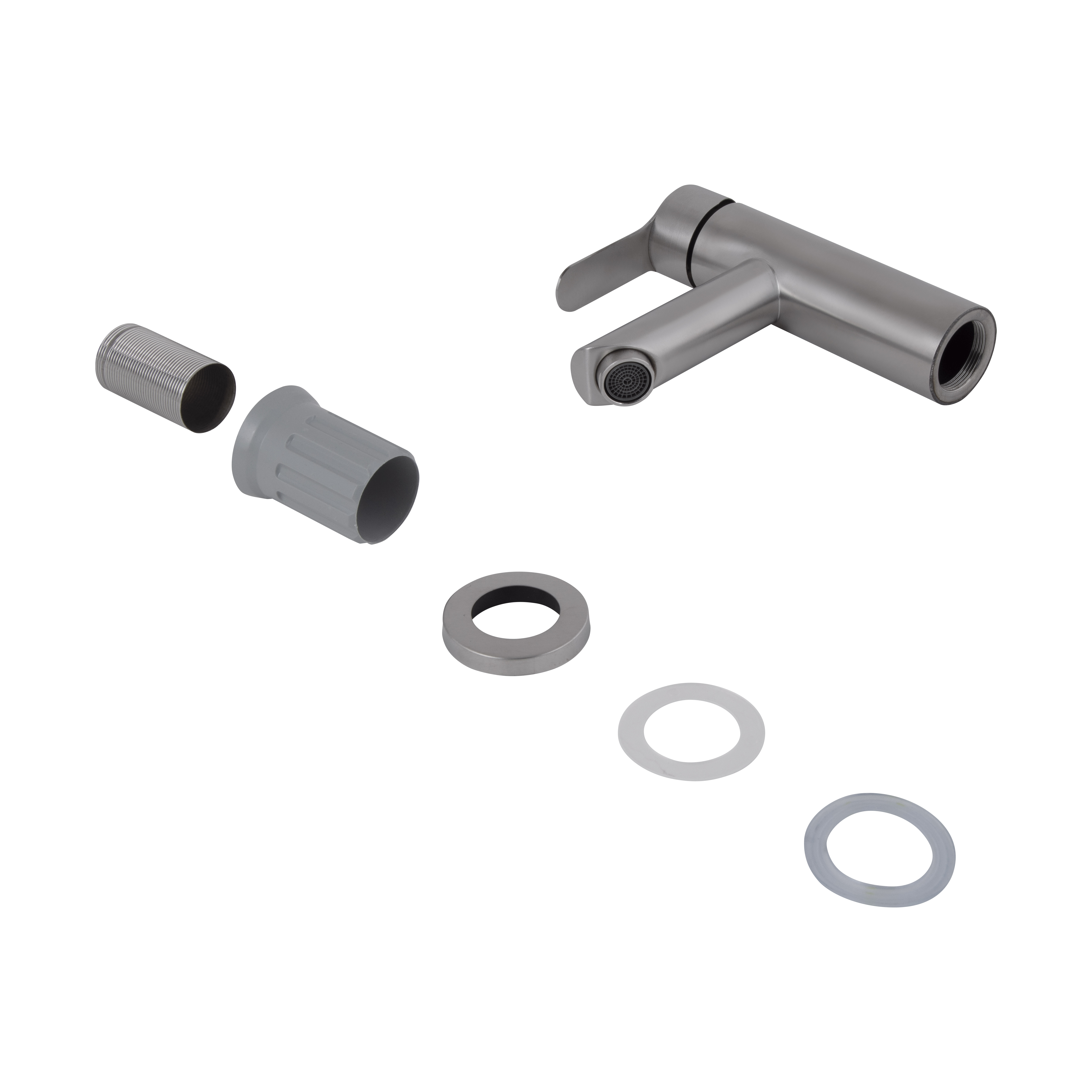Змішувач для раковини Brinex Pure 001F низький  Nickel BRIPUR001FNKL