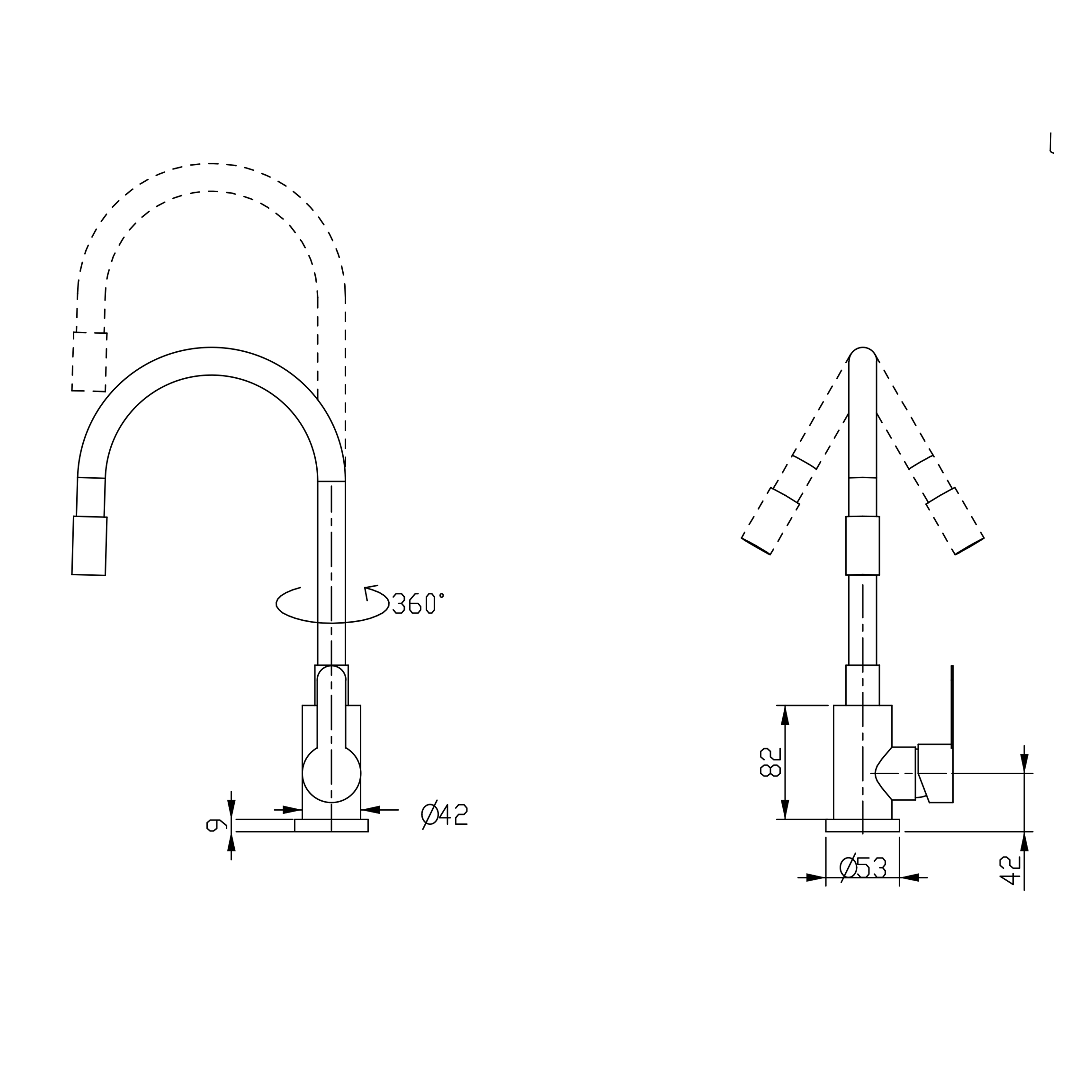 Змішувач для кухні Brinex Pure 015F3 з гнучким виливом   Nickel/Black BRIPUR015F3NKB