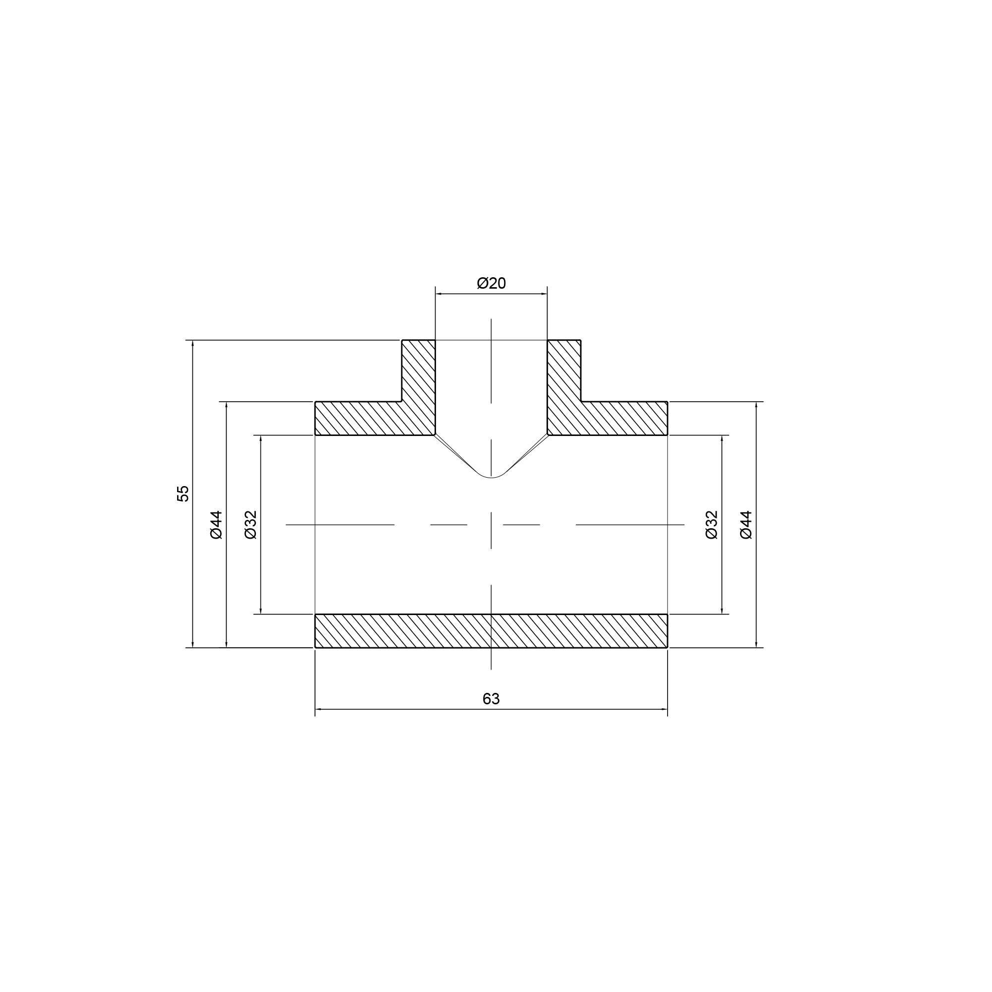 Трійник PPR Thermo Alliance 32х20х32