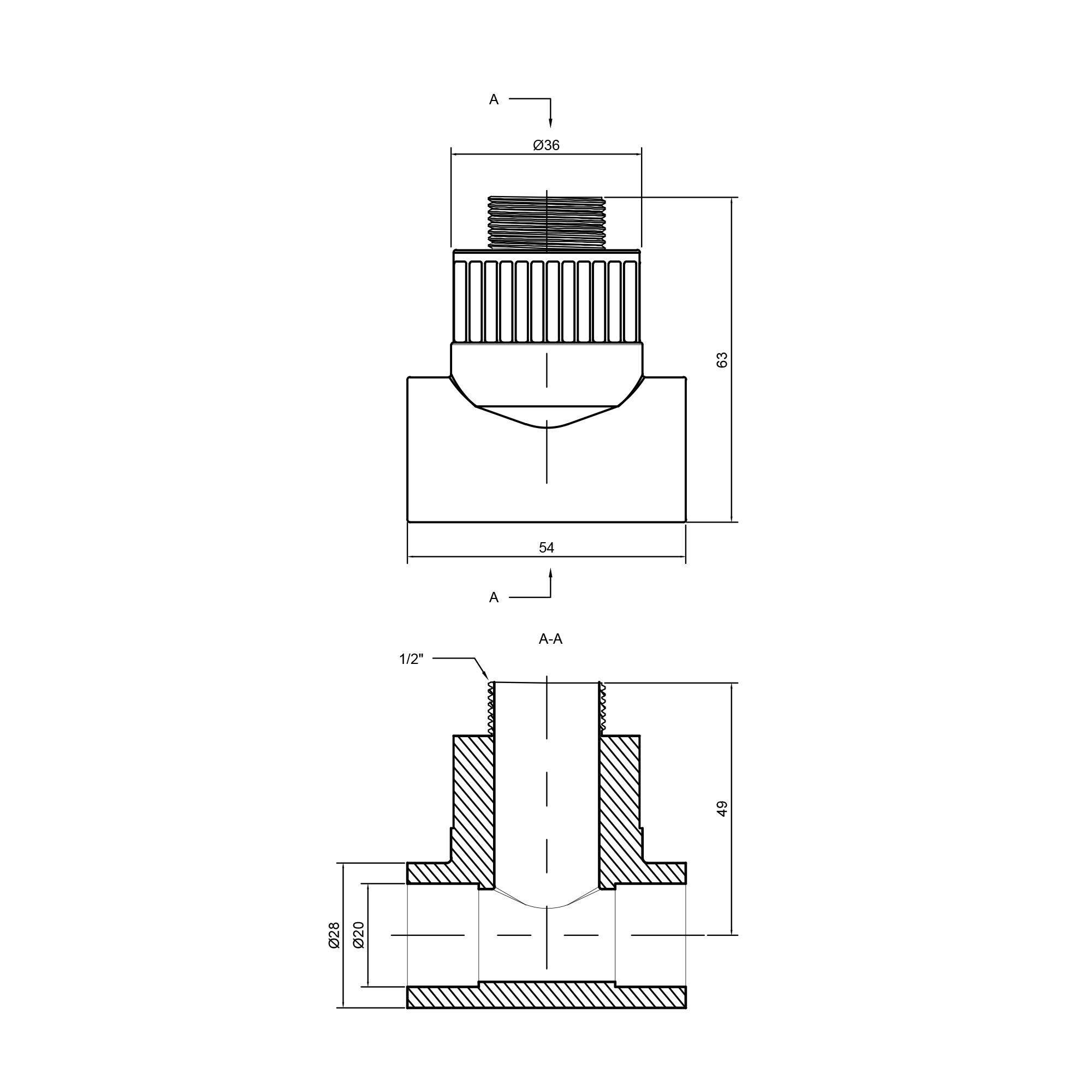Трійник PPR Thermo Alliance 20х1/2