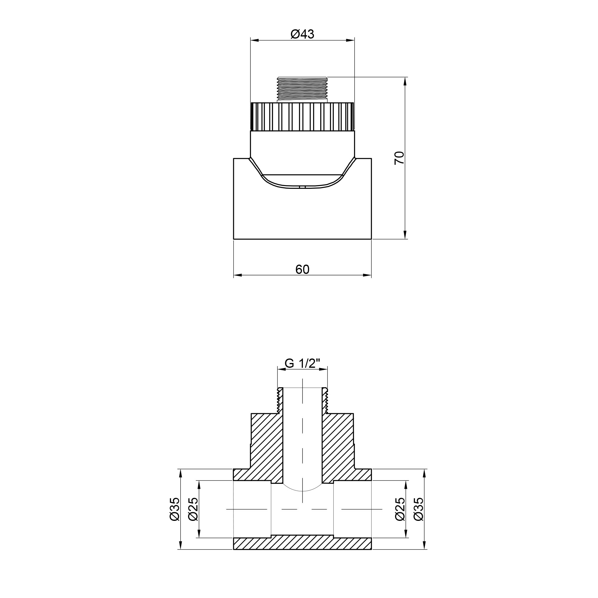Трійник PPR Thermo Alliance 25х1/2