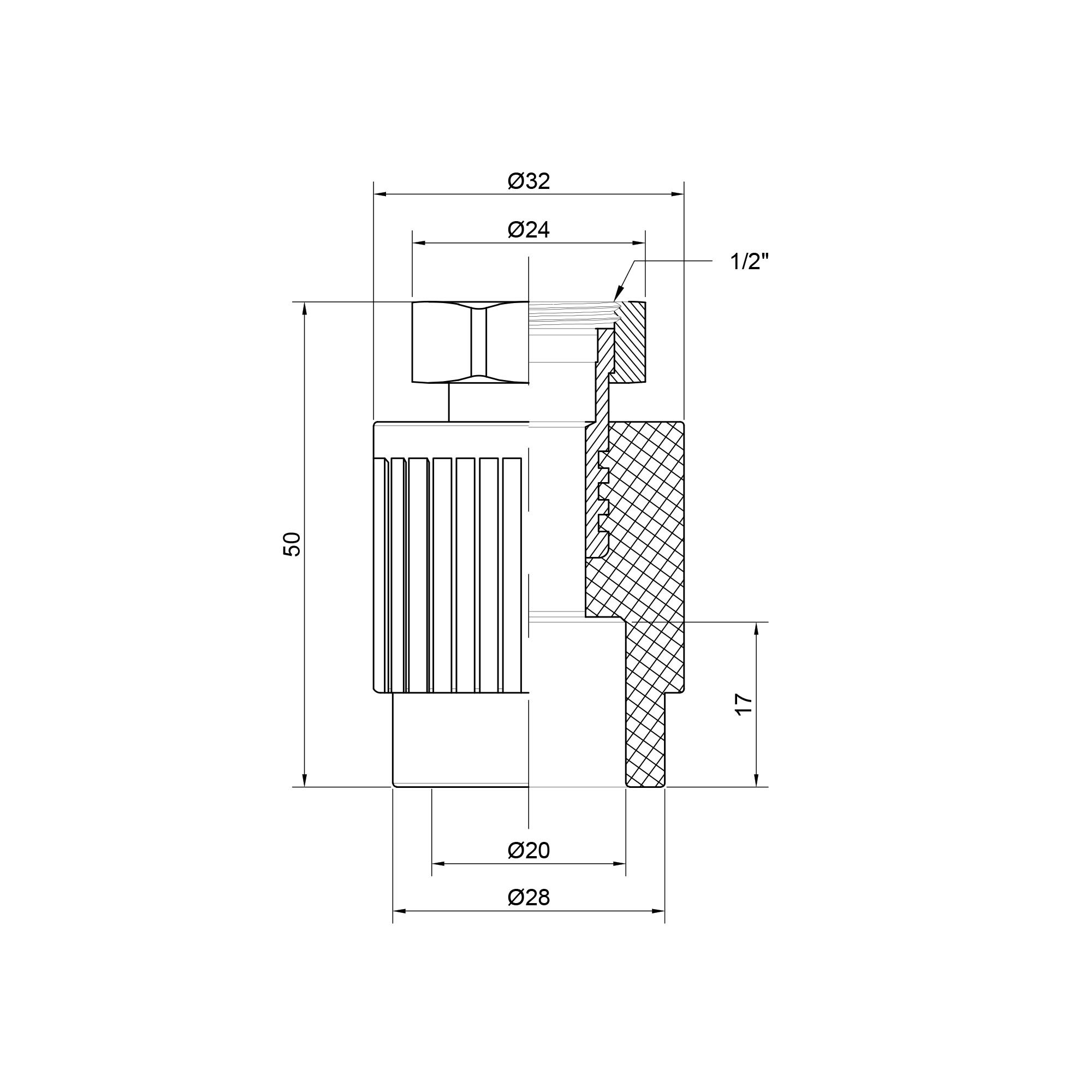 Муфта PPR Thermo Alliance з накидною гайкою 20х1/2