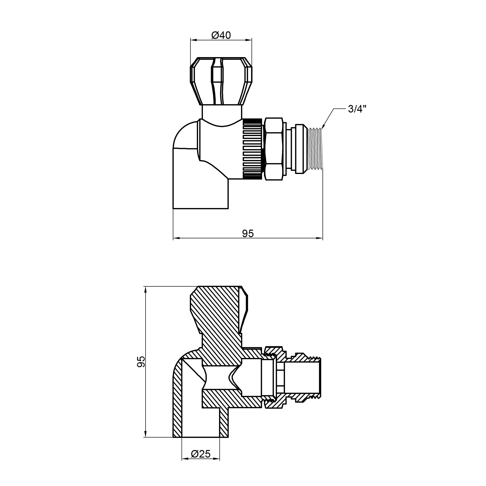 Кран кульовий радіаторний PPR Thermo Alliance 25х3/4