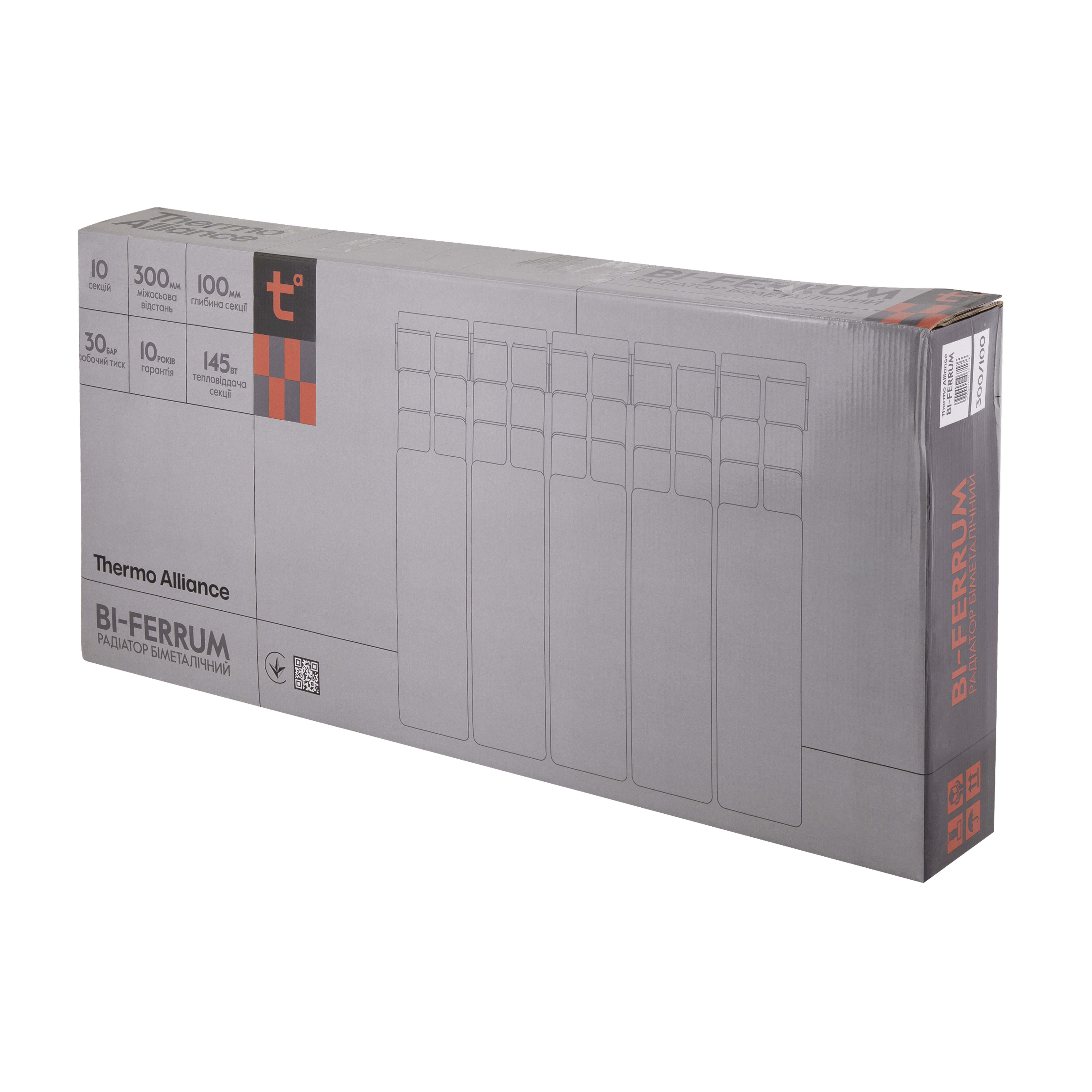 Радіатор біметалічний Thermo Alliance Bi-Ferrum 300/100 1,15 кг