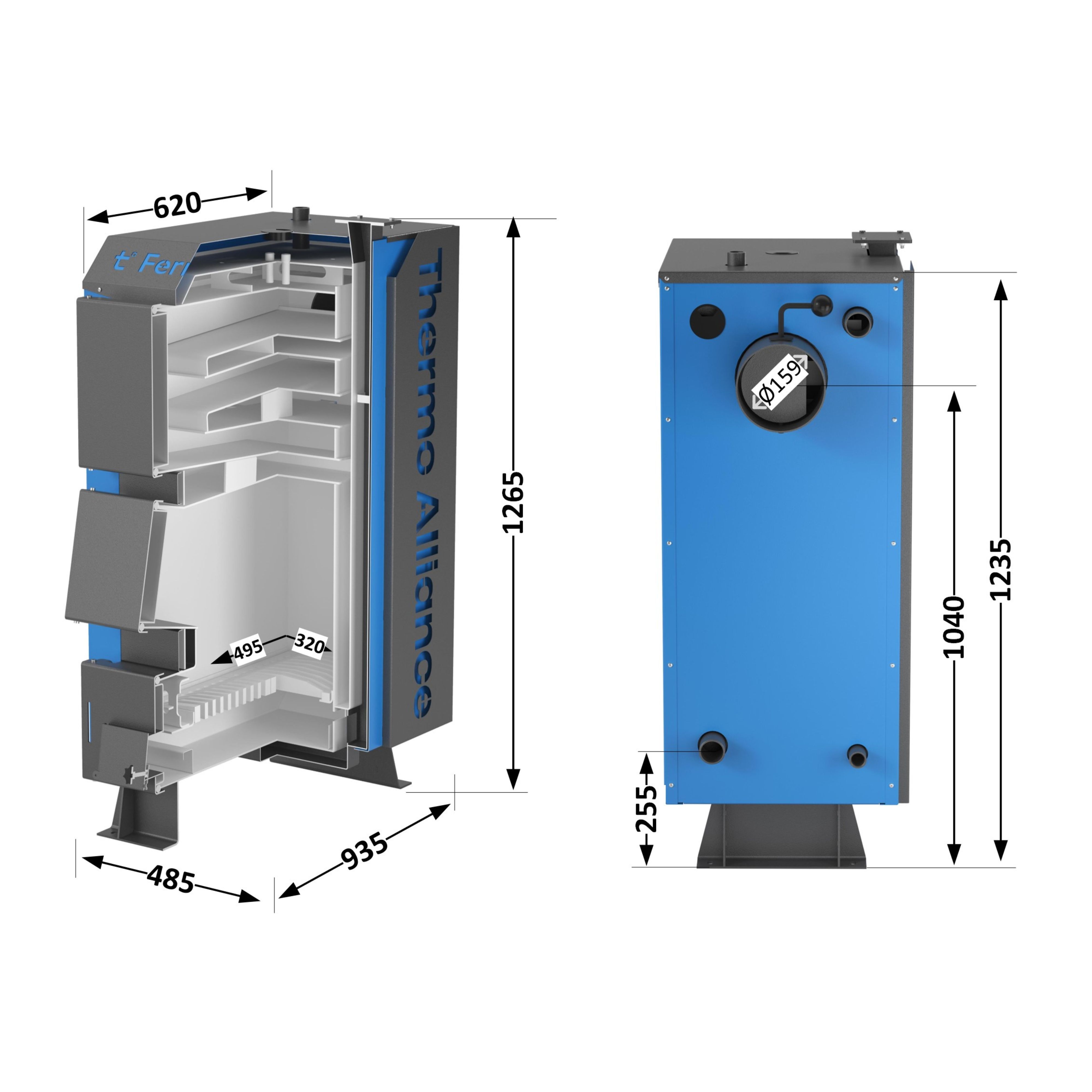 Котел твердопаливний сталевий Thermo Alliance Ferrum V 4.0 FSF 20