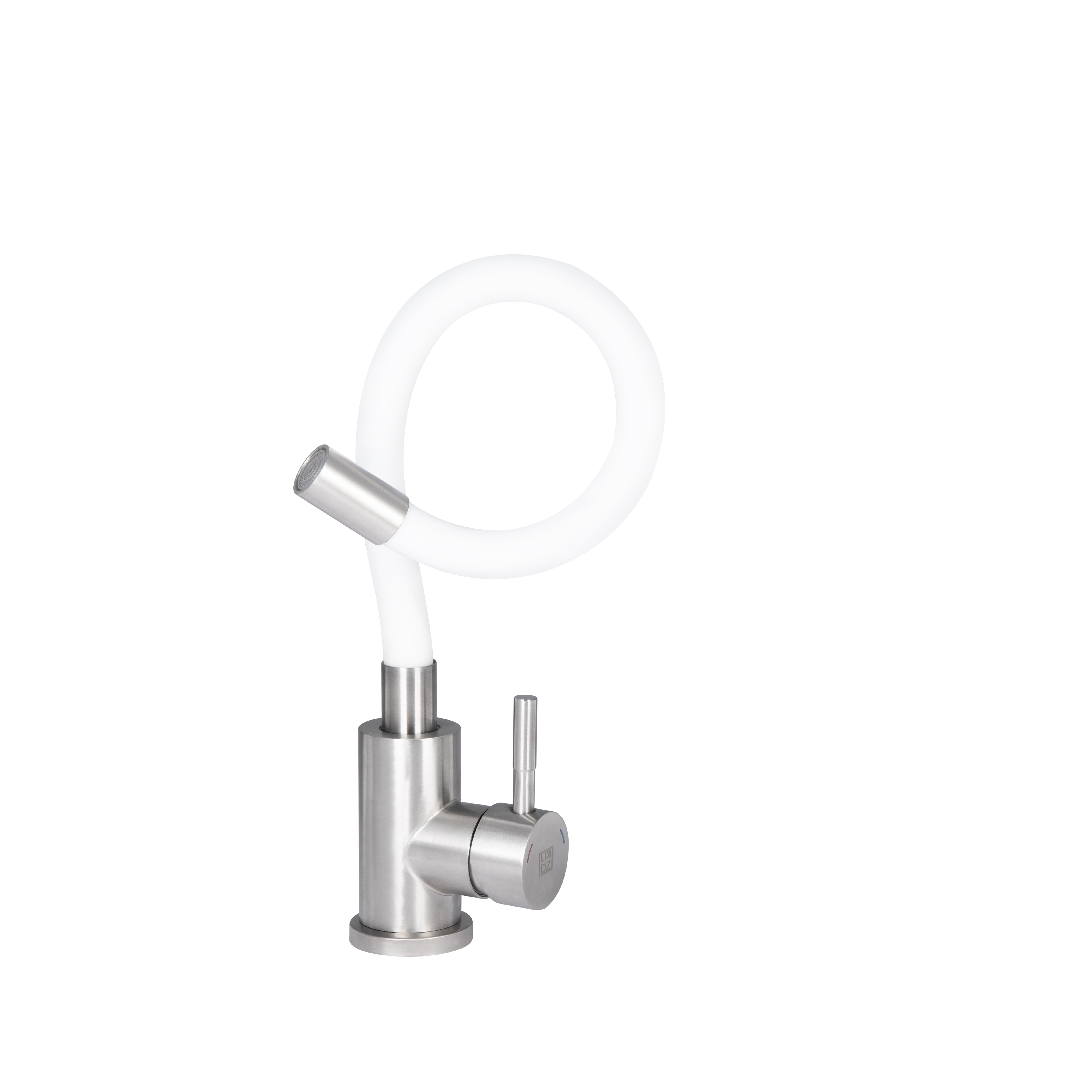 Змішувач для кухні Lidz Aria 015F3 з гнучким виливом (k35) LDARI015F3WHI43362 White / Nickel