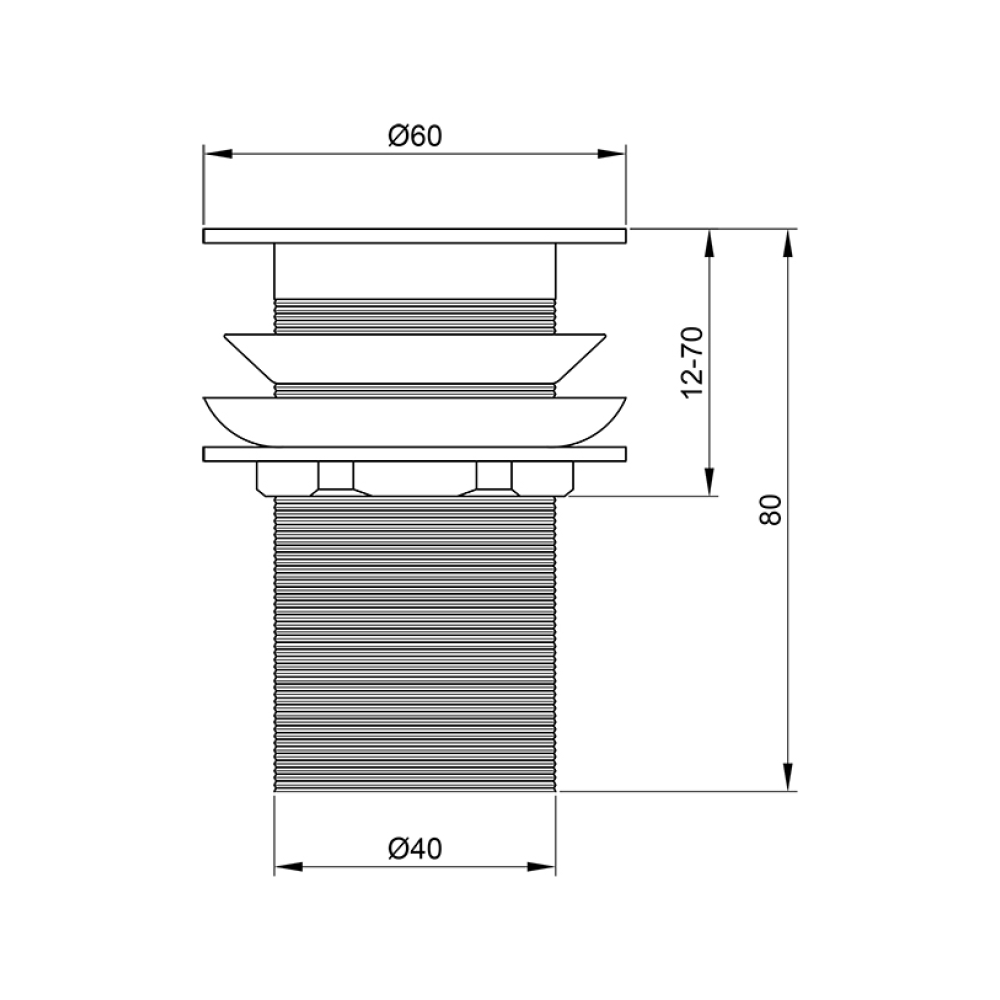 Донний клапан Lidz Tani 001 без переливу LDTAN001CRM29479 Chrome