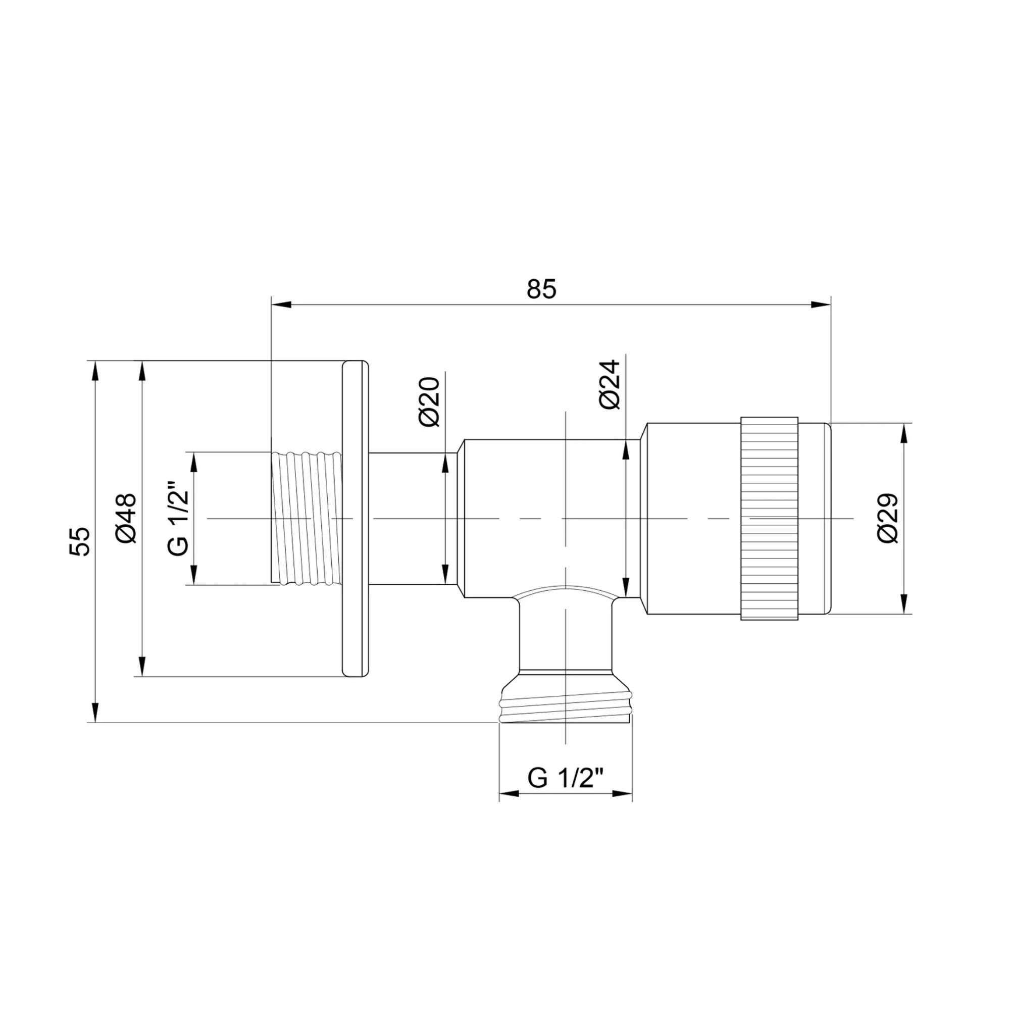 Запірний вентиль Lidz Went 112R 1/2*1/2 LDWEN112RNKS34929 Nickel