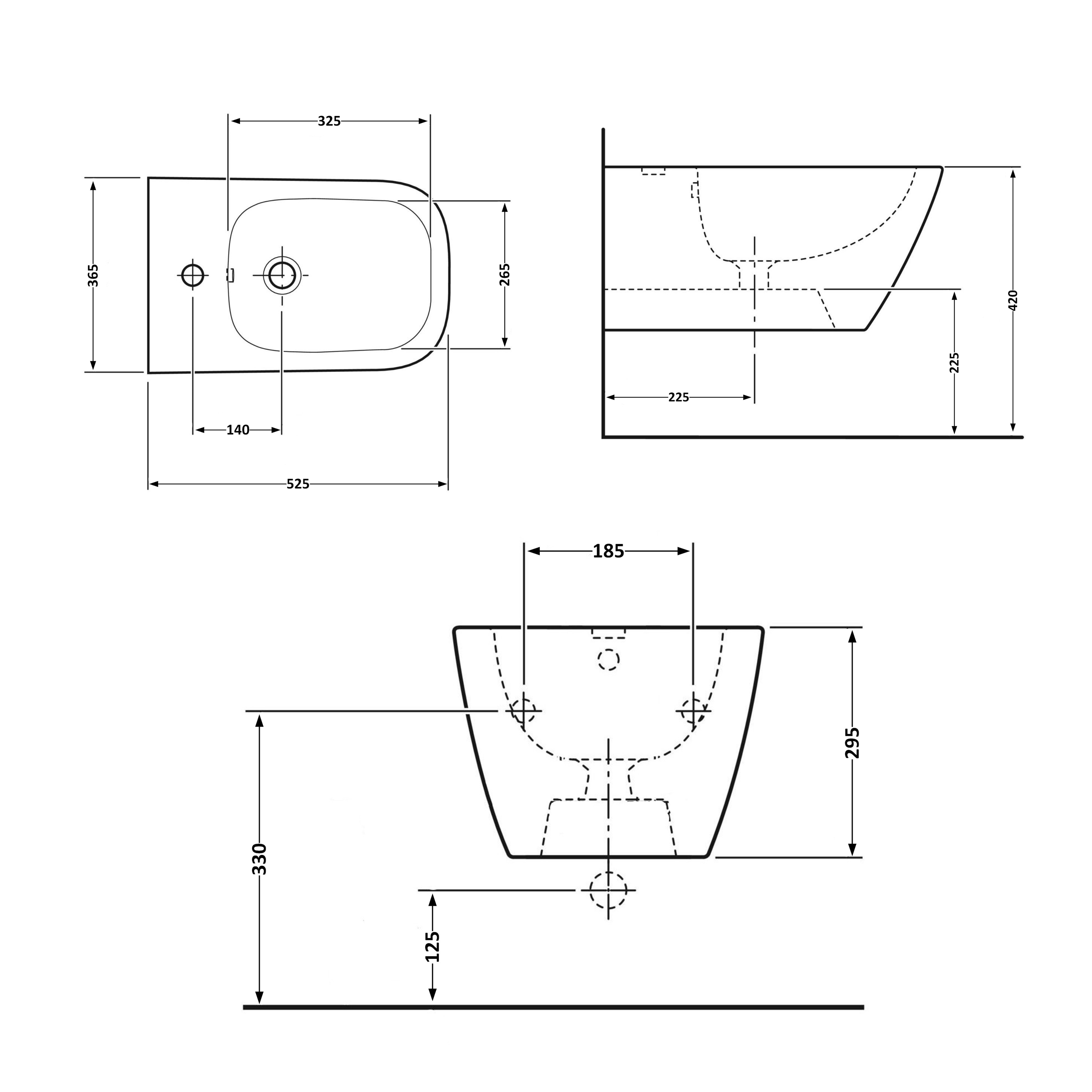 Біде підвісне Qtap Crow 520х360х290 White QT05555370W