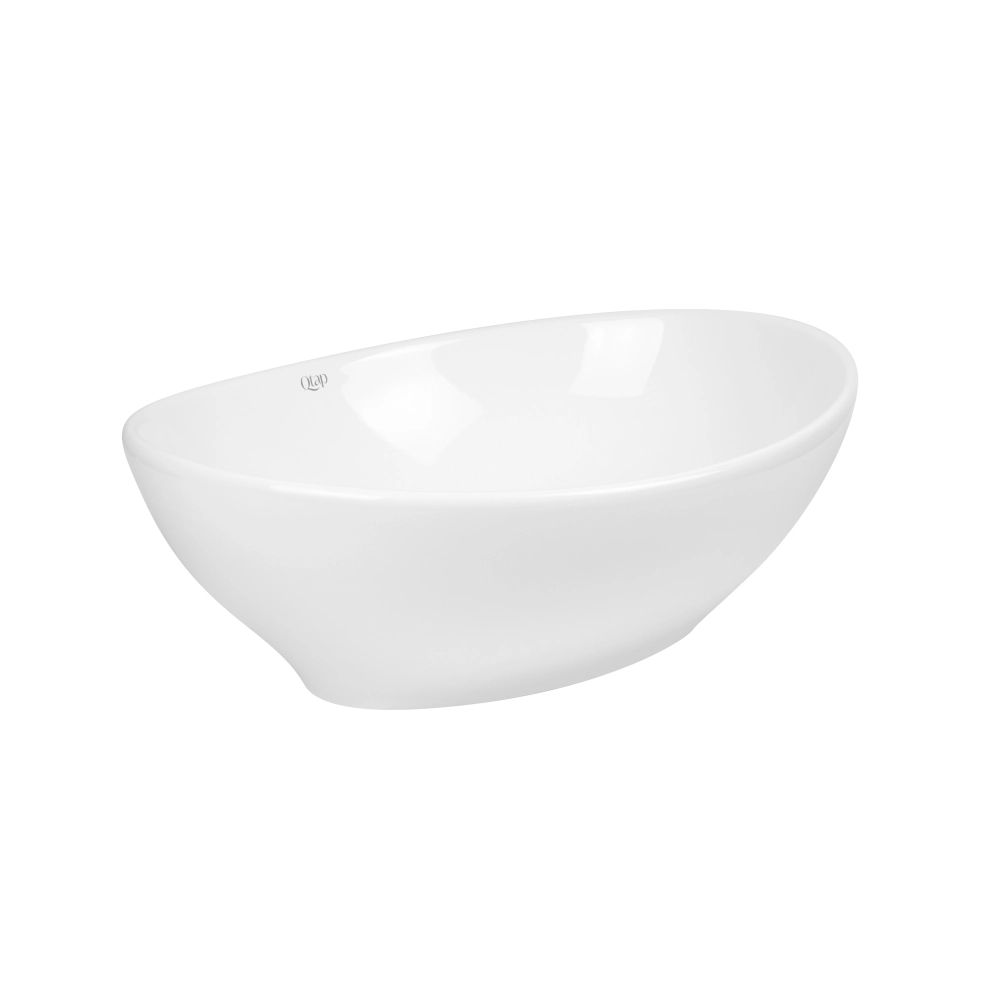 Комплект Qtap Dove: Раковина накладна овальна 410x335x145 мм White + Донний клапан PU02