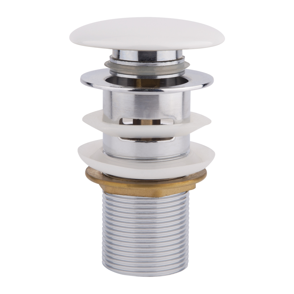 Донний клапан для раковини Qtap F0081 70х70х110 мм White з переливом