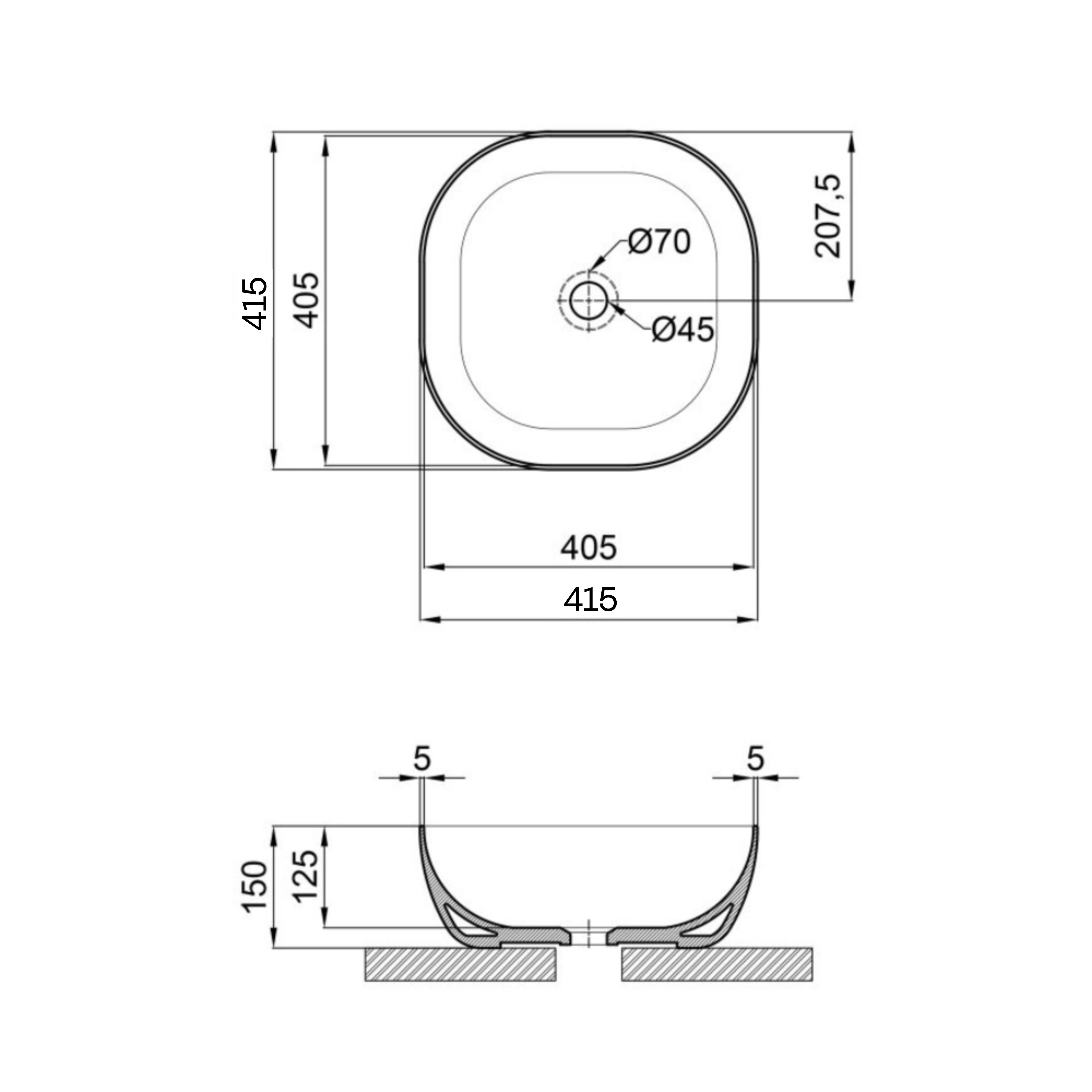Раковина-чаша Qtap Kolibri 400x400x140 Matt black QT10112144MBMBN