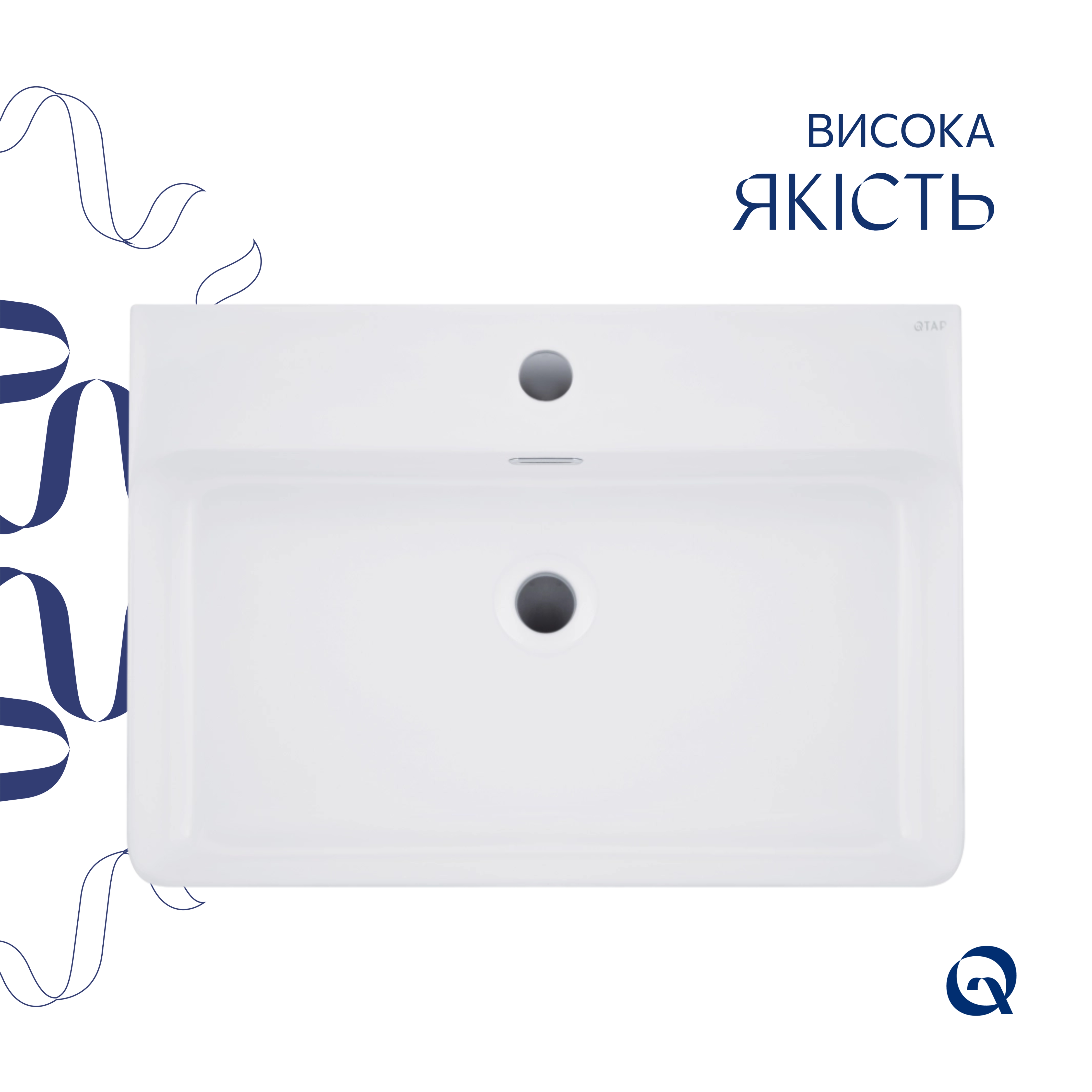 Раковина Qtap Nando LT 610х420х140 White QT12116146W