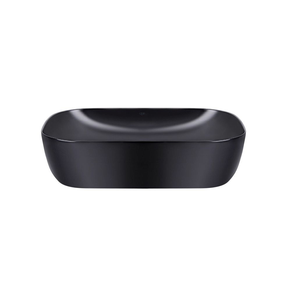 Комплект Qtap Robin: Раковина накладна прамокутна 610x400x145 мм Matt Black + Донний клапан PU03