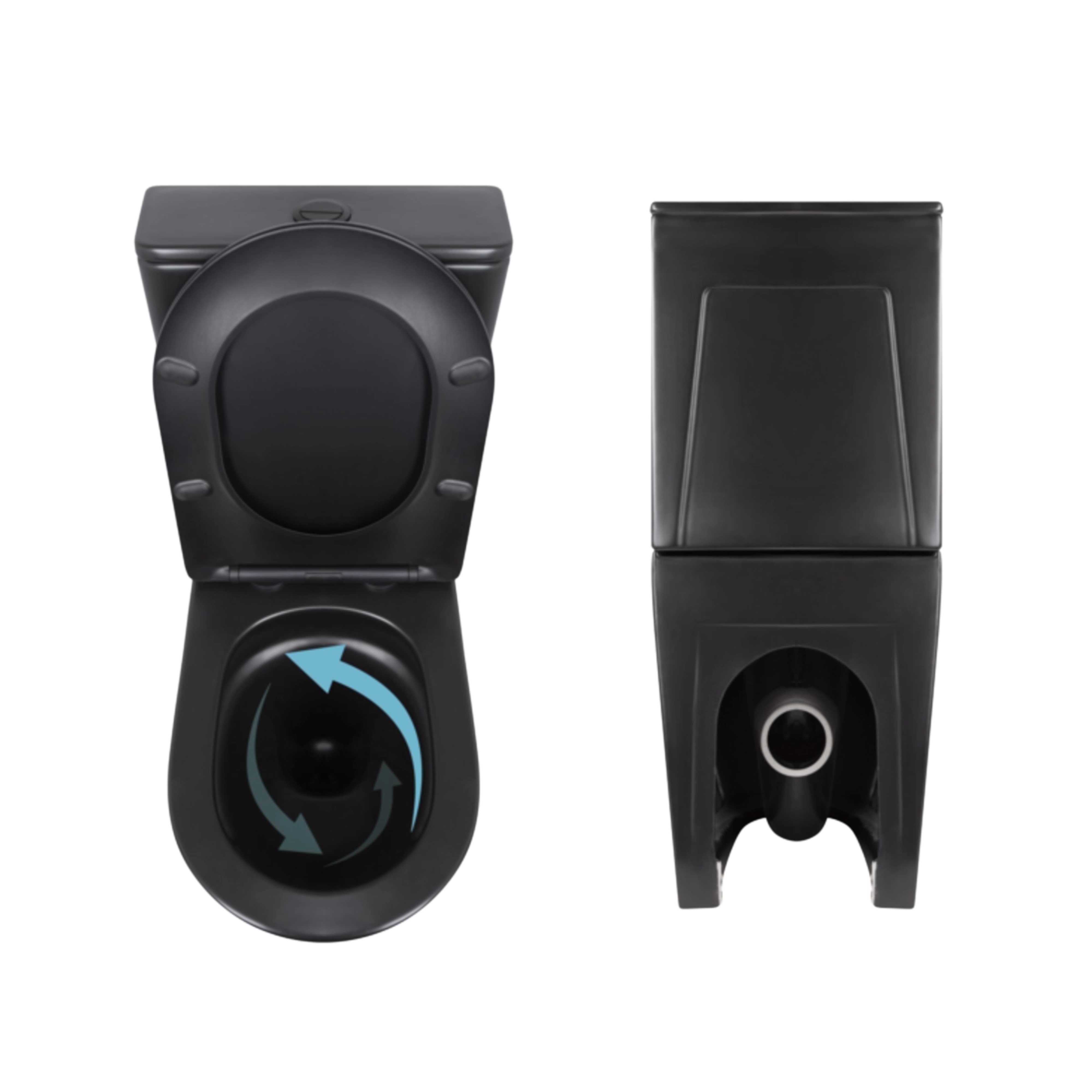 Акційний набір: Унітаз напольний Robin Ultra Quiet QT13226083AMB 660x360x855 Black + Біде напольне Robin QT13442141CMB 565x360x405 Black