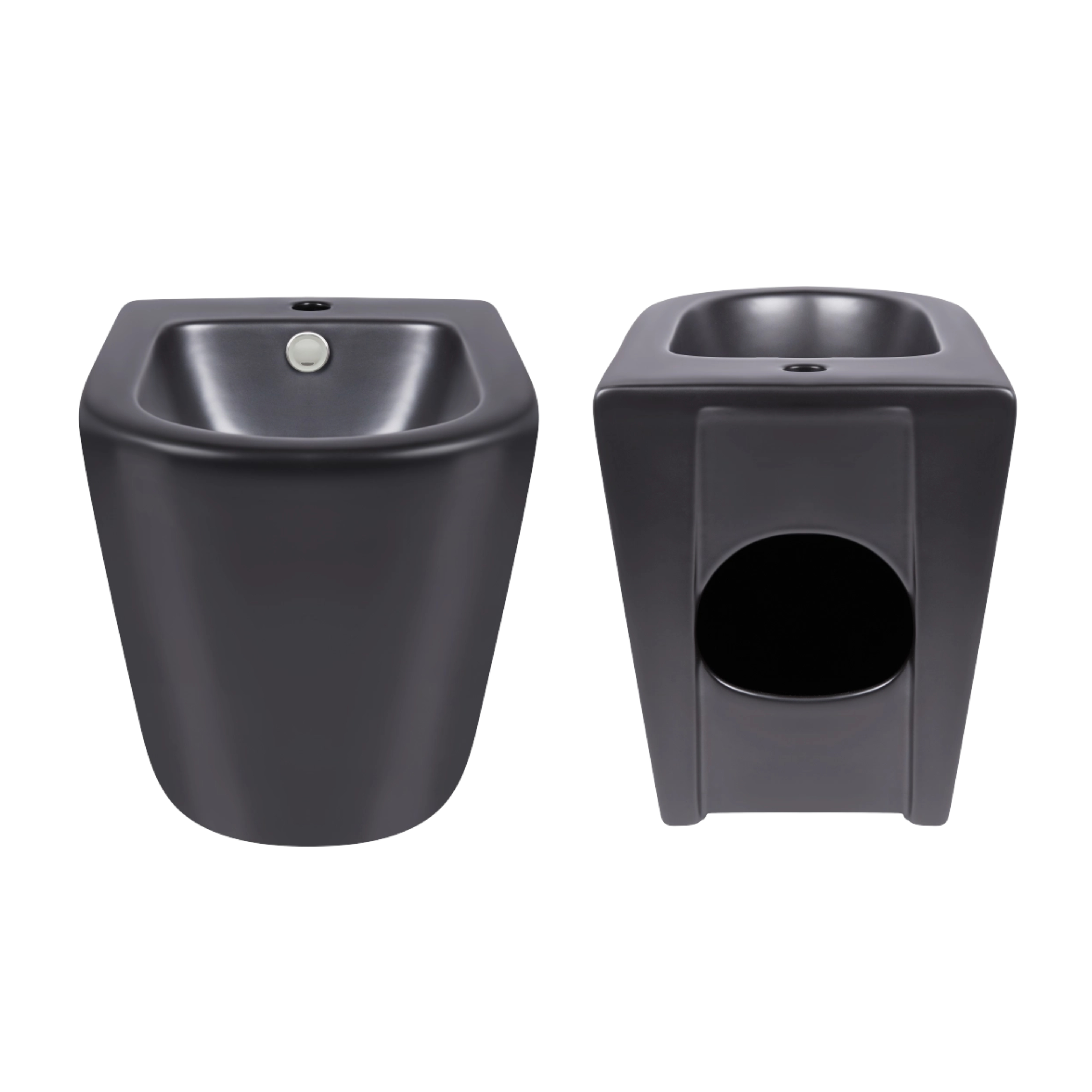 Акційний набір: Унітаз напольний Robin Ultra Quiet QT13226083AMB 660x360x855 Black + Біде напольне Robin QT13442141CMB 565x360x405 Black