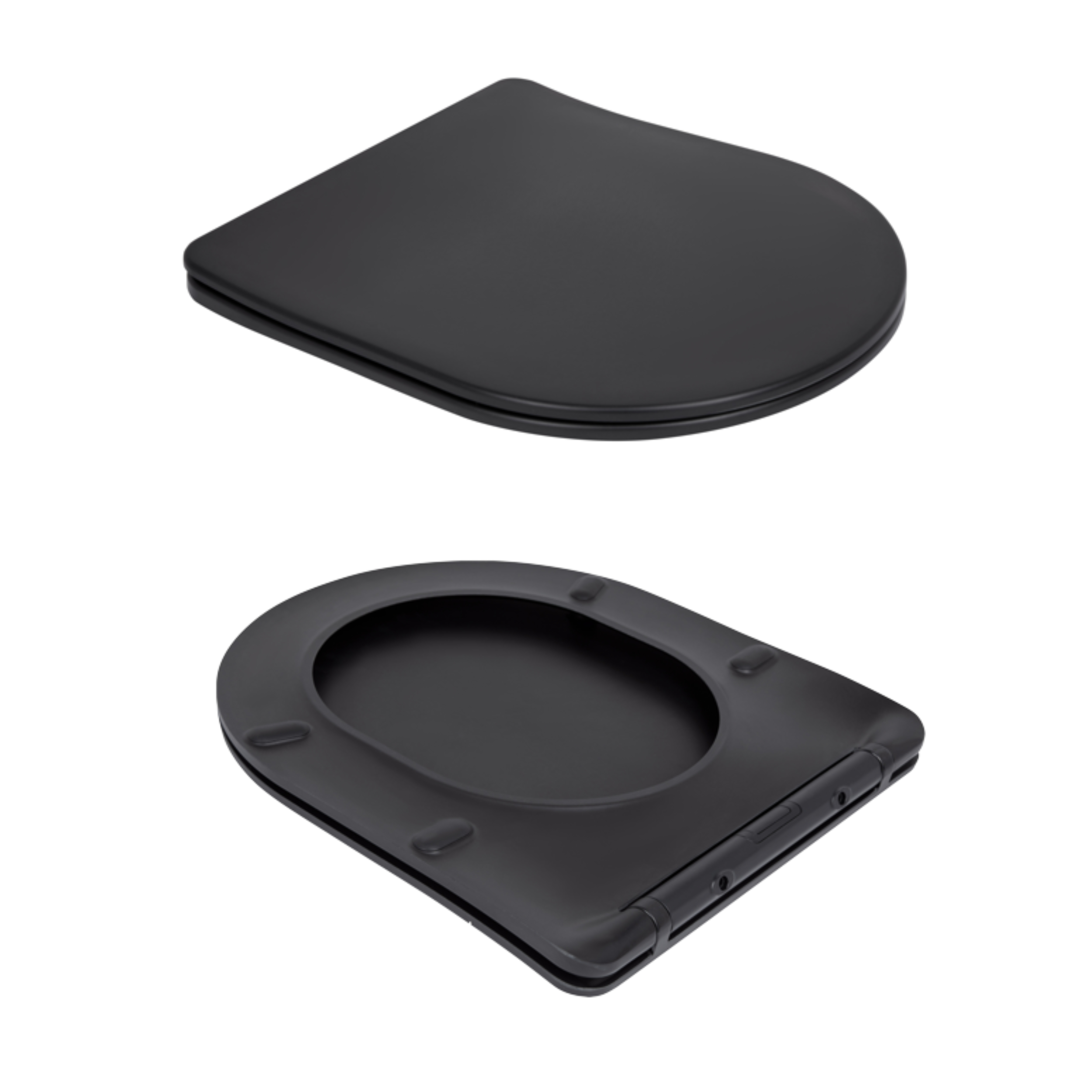 Унітаз підвісний Qtap Robin New Ultra Quiet безобідковий з сидінням Soft-close MATT BLACK QT13332381АSMB